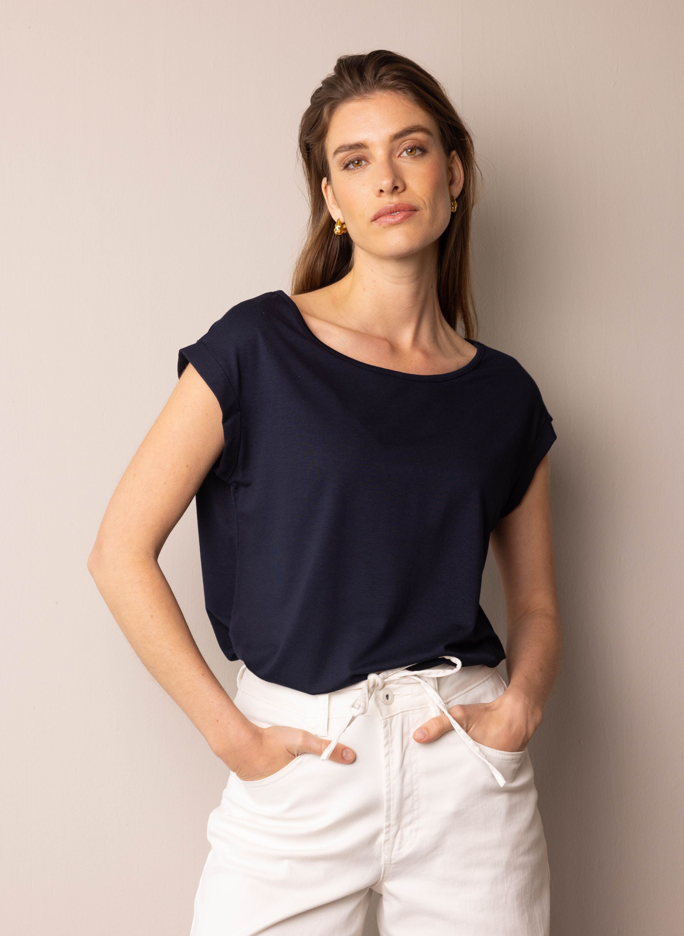 Marije shirt donkerblauw