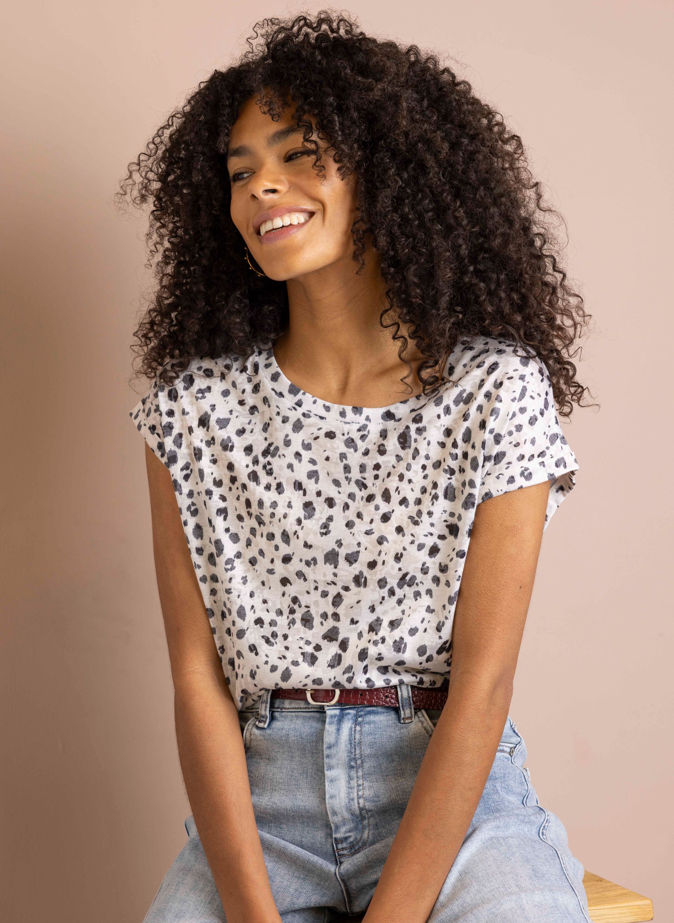 Norah Ecru shirt met stippen ecru/black 206537-170