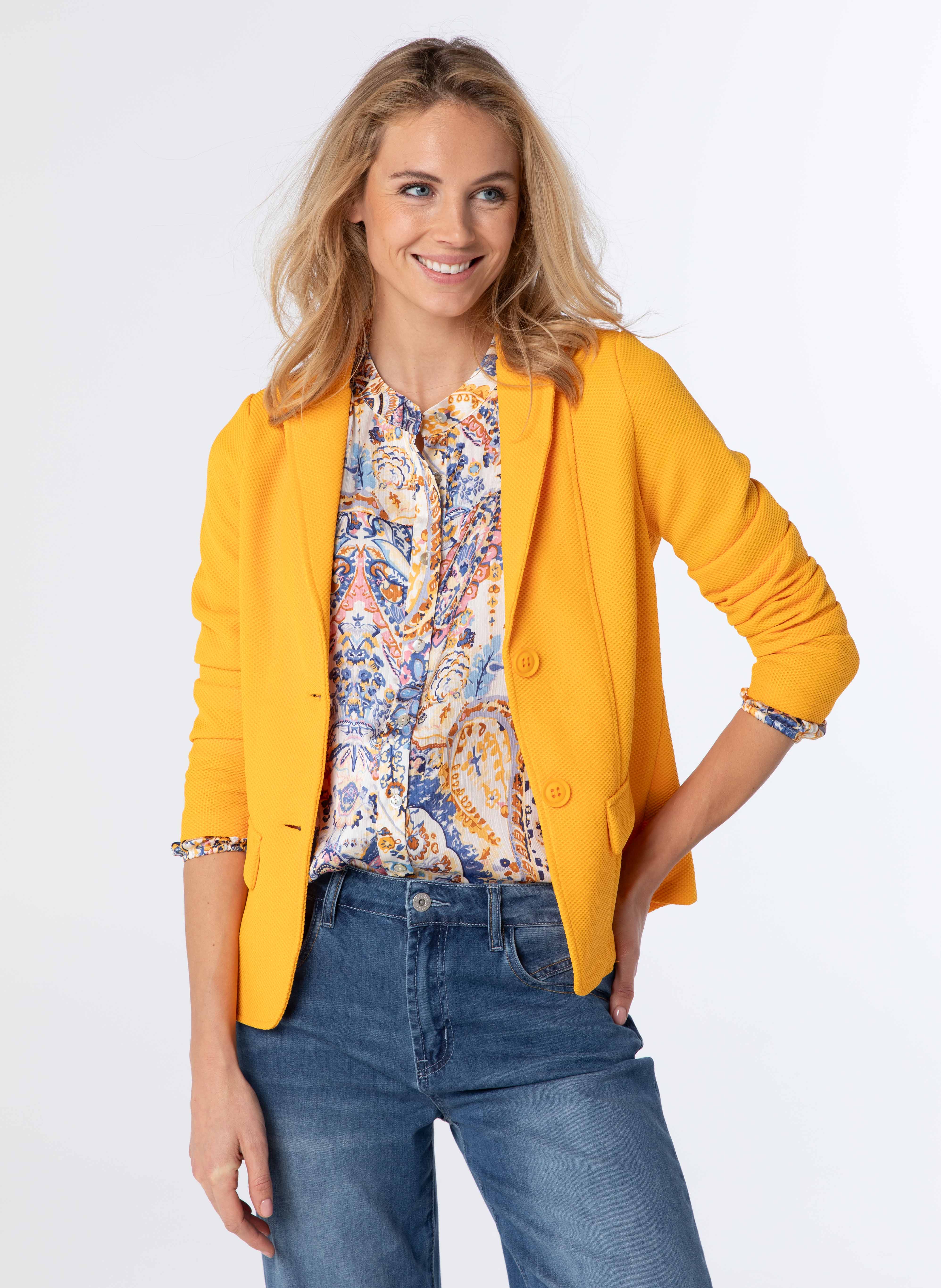 Gele getailleerde blazer