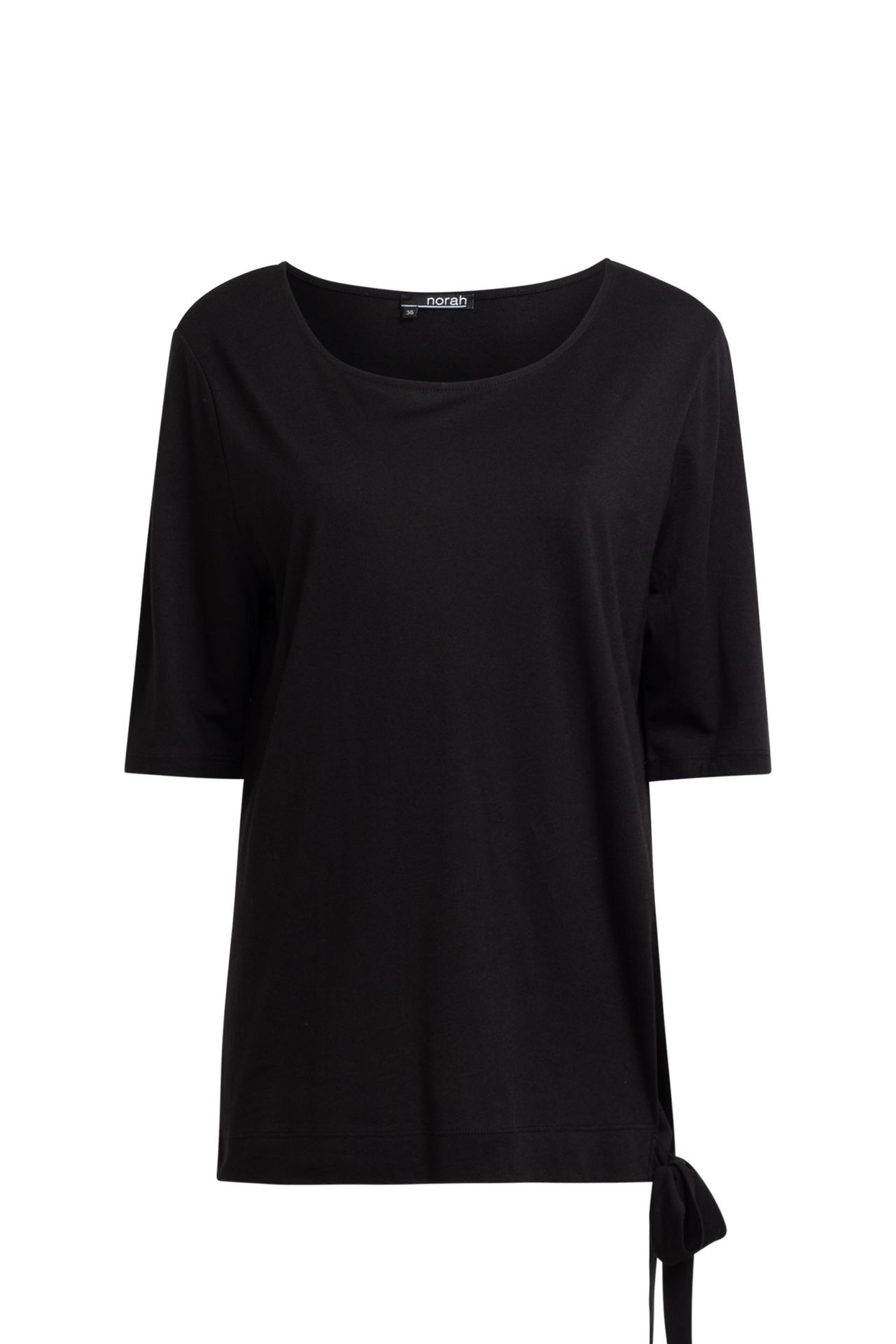 Norah Zwart shirt met strik black 209993-001