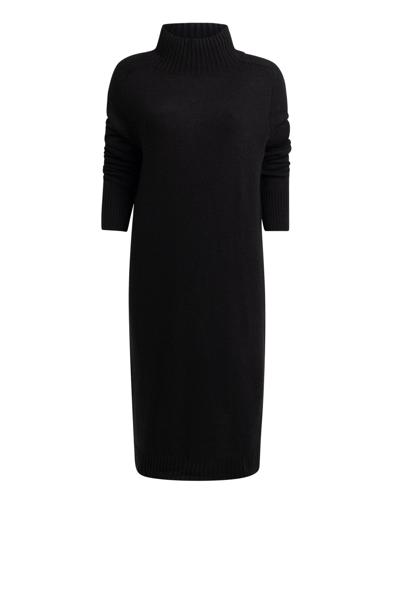  Gebreide jurk zwart black 210622-001-46