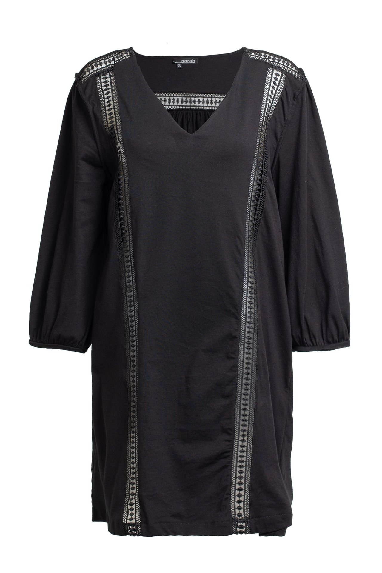 Norah Zwarte midi jurk black 211009-001