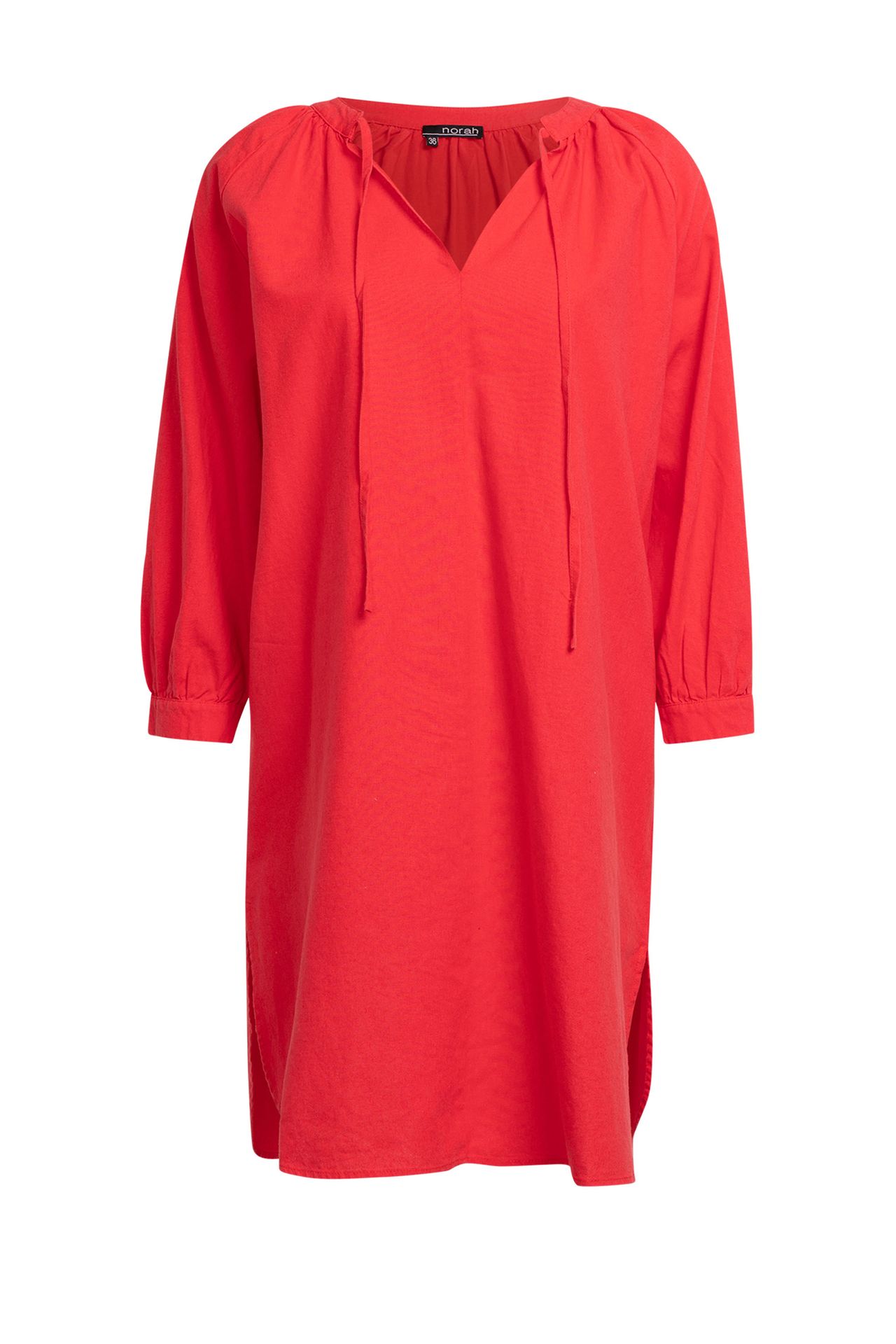 Norah Linnen jurk rood red 211214-600