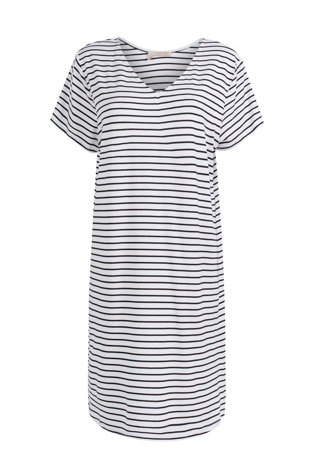 Norah Gestreepte midi jurk white/black 212125-131