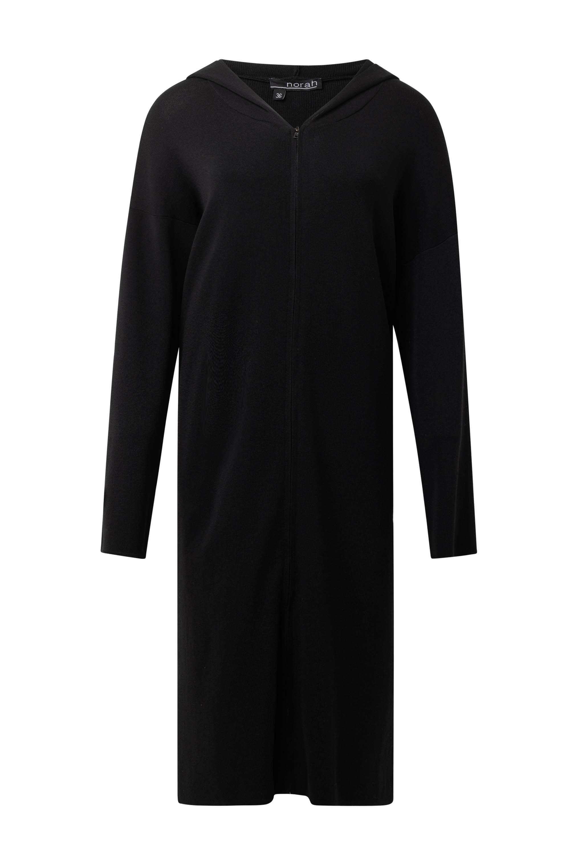 Norah Zwart lang vest met ritssluiting black 212130-001