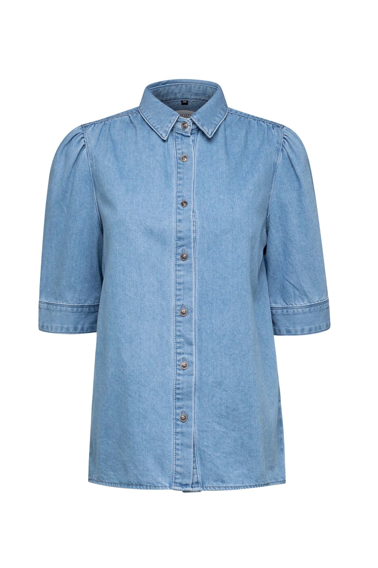 Denim blouse blauw blue P-212390-400 Denim blouse blauw blue P-212390-400