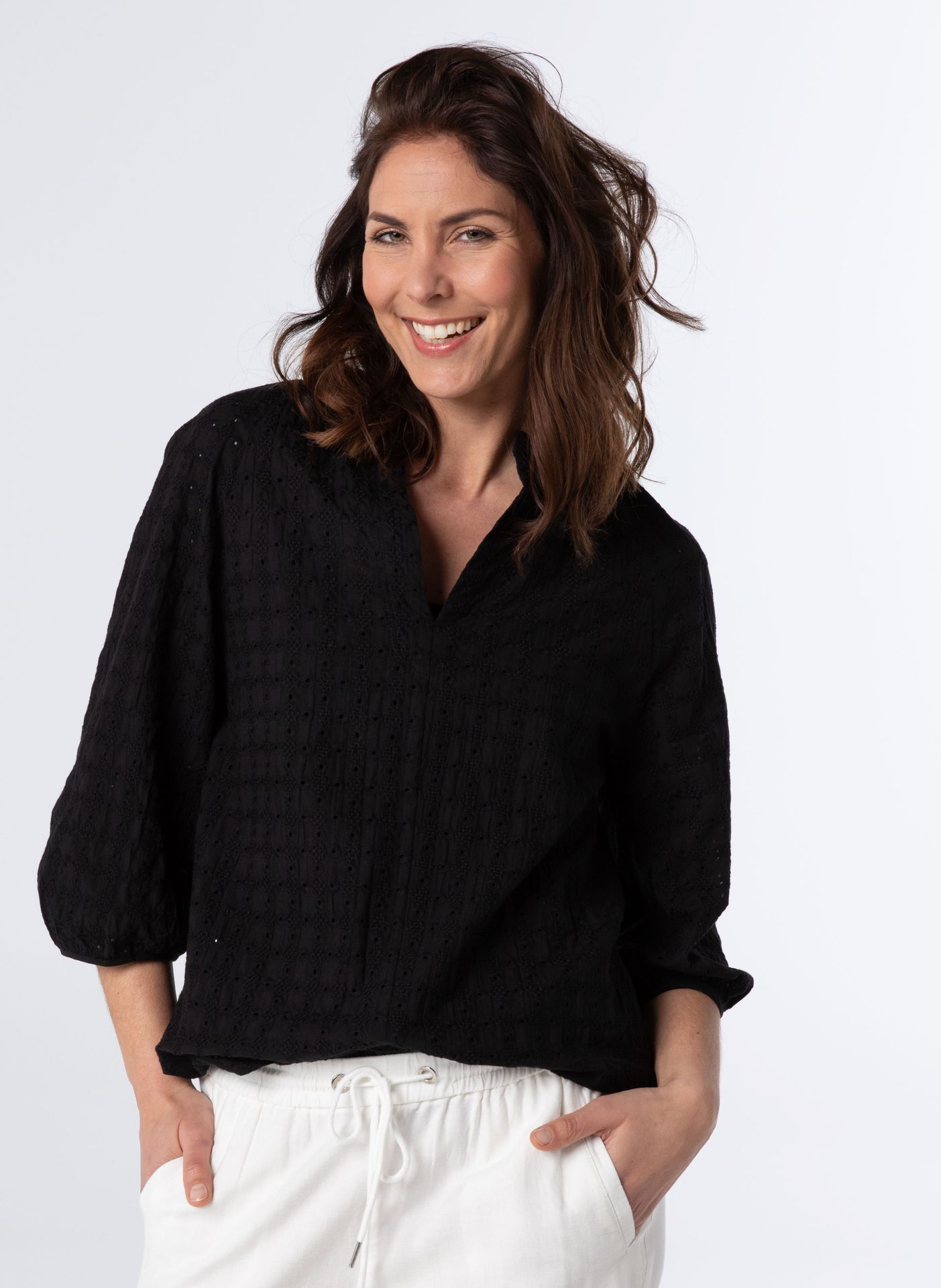 Norah Blouse zwart katoen black 212428-001