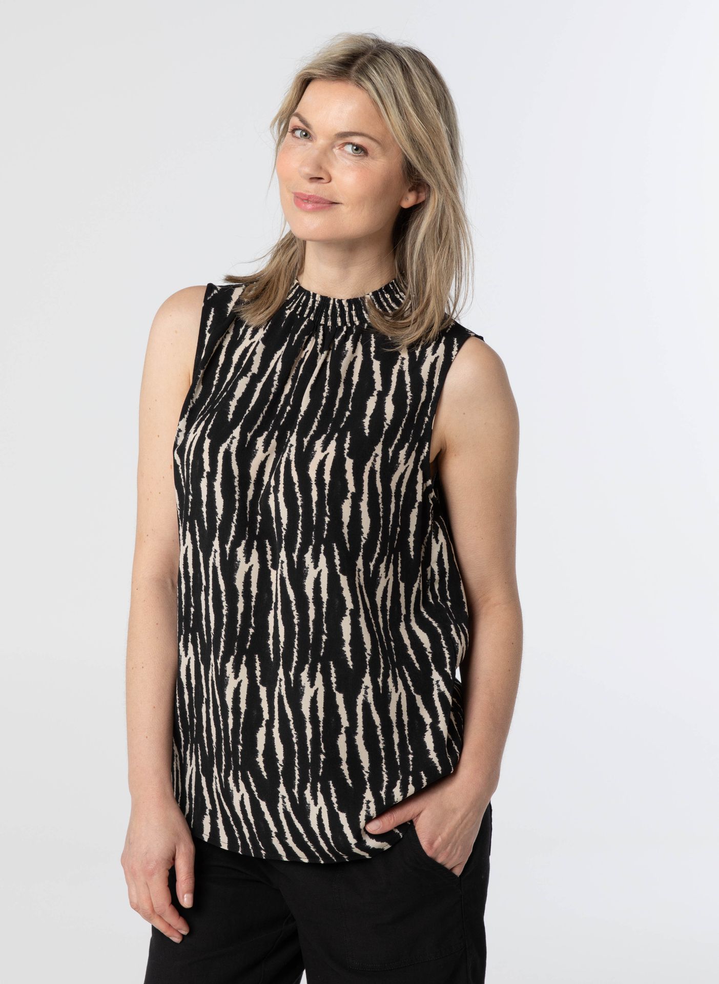Norah Top zwart beige black/ecru 212619-041