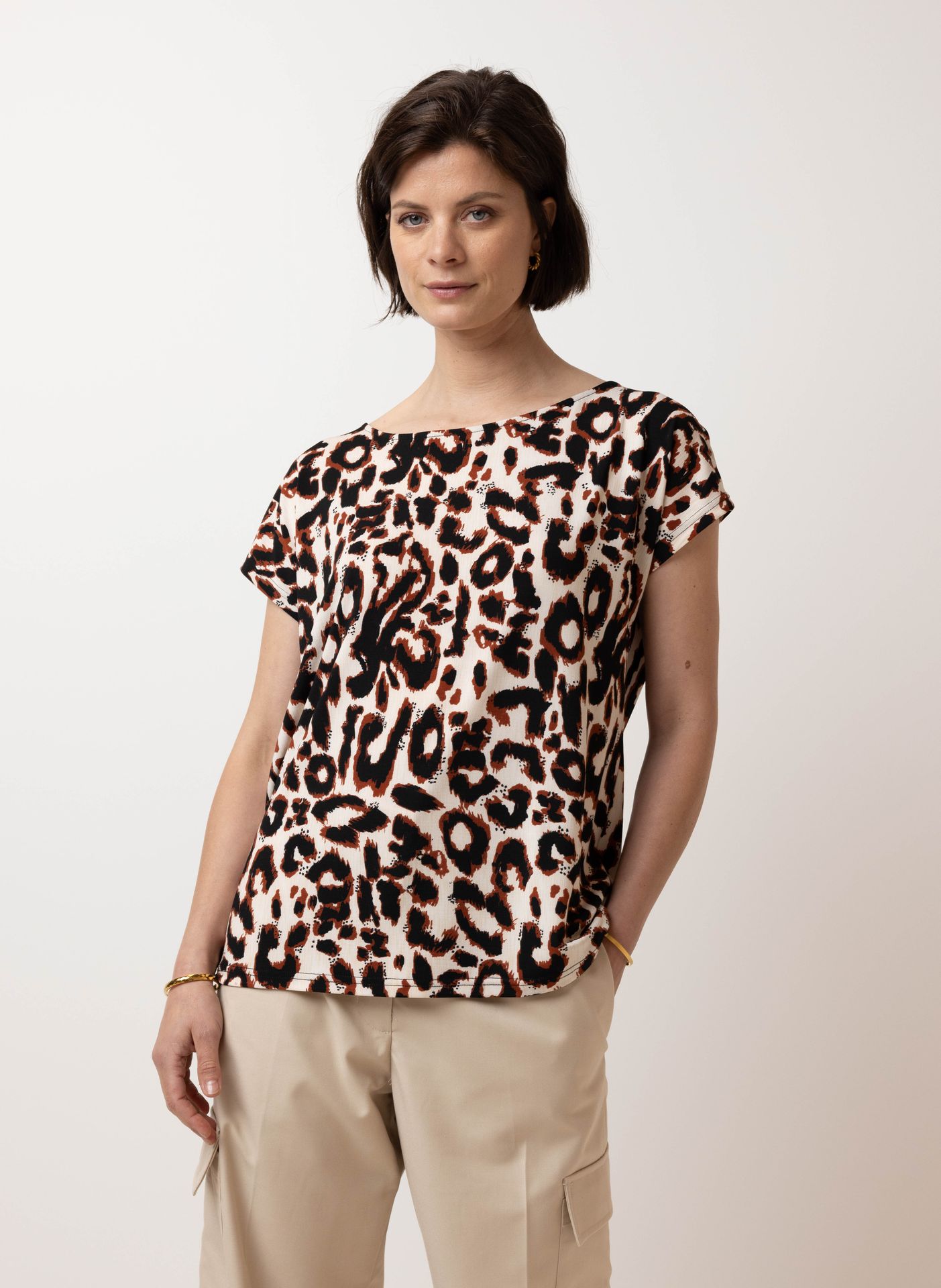  Shirt luipaardprint brown multicolor 212766-220-36