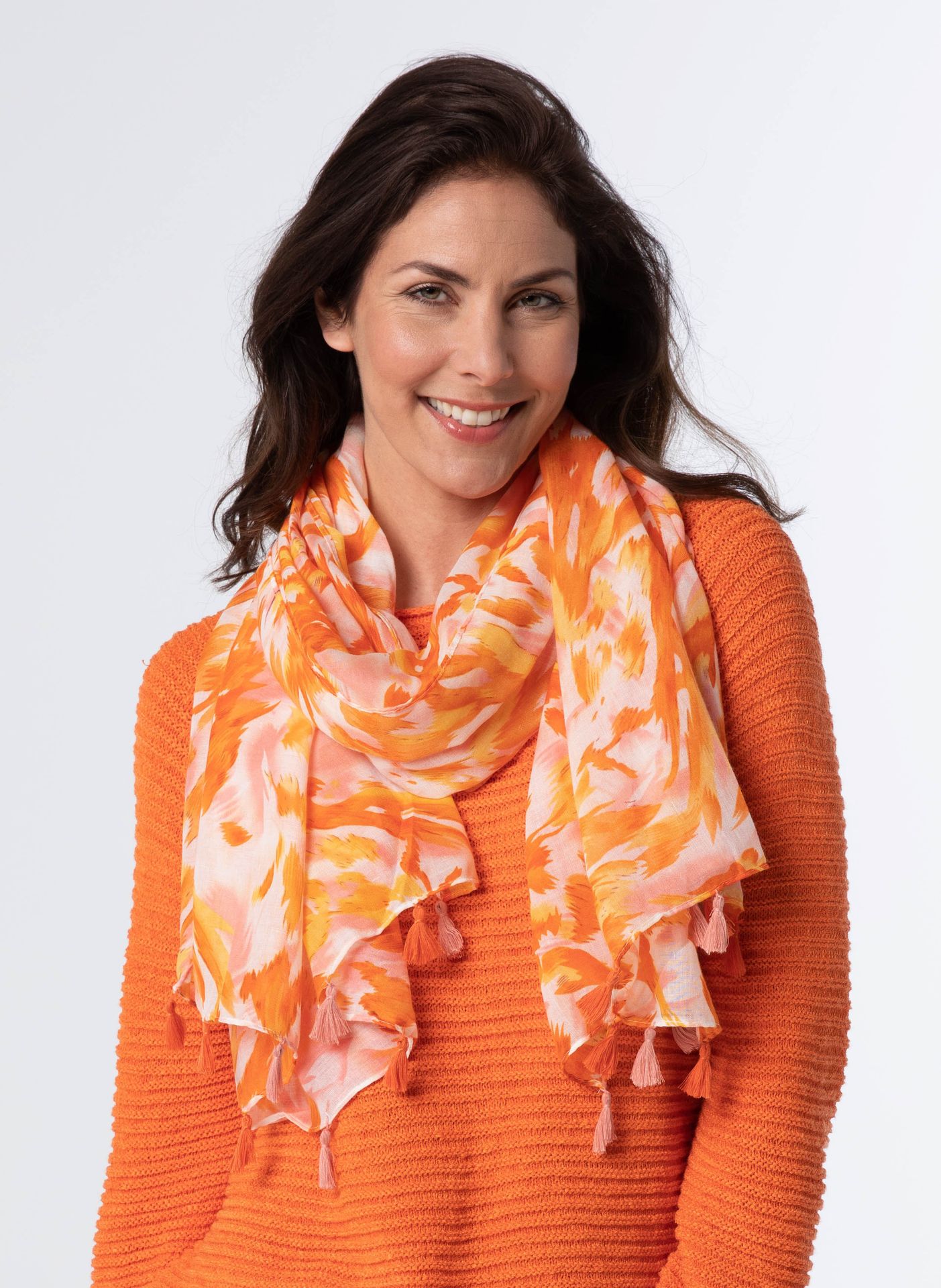 Manhattan Rose kleur Verbeteren Sjaal Oranje | Norah Dameskleding maat 36 t/m 48