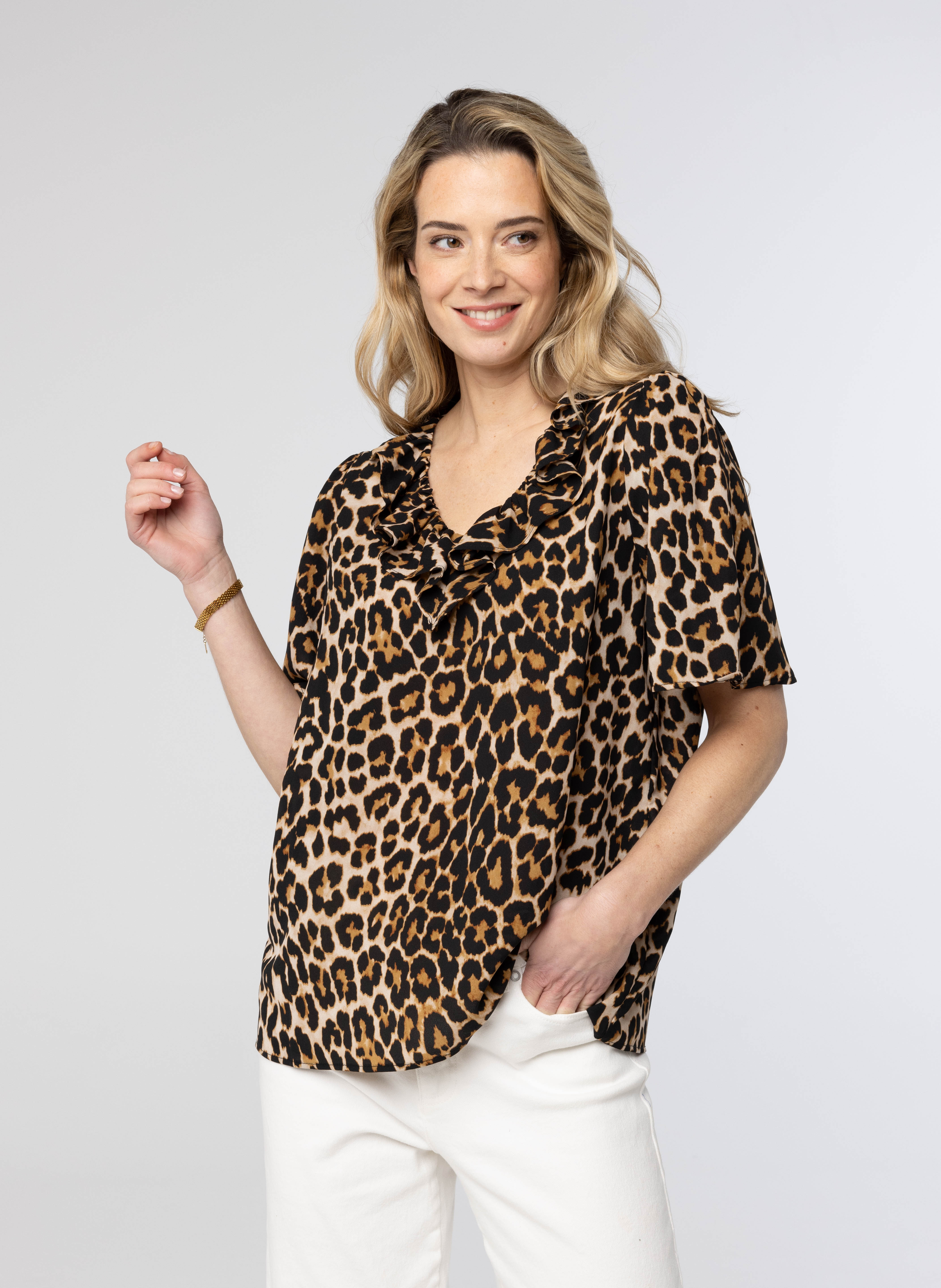 Blouse met panterprint