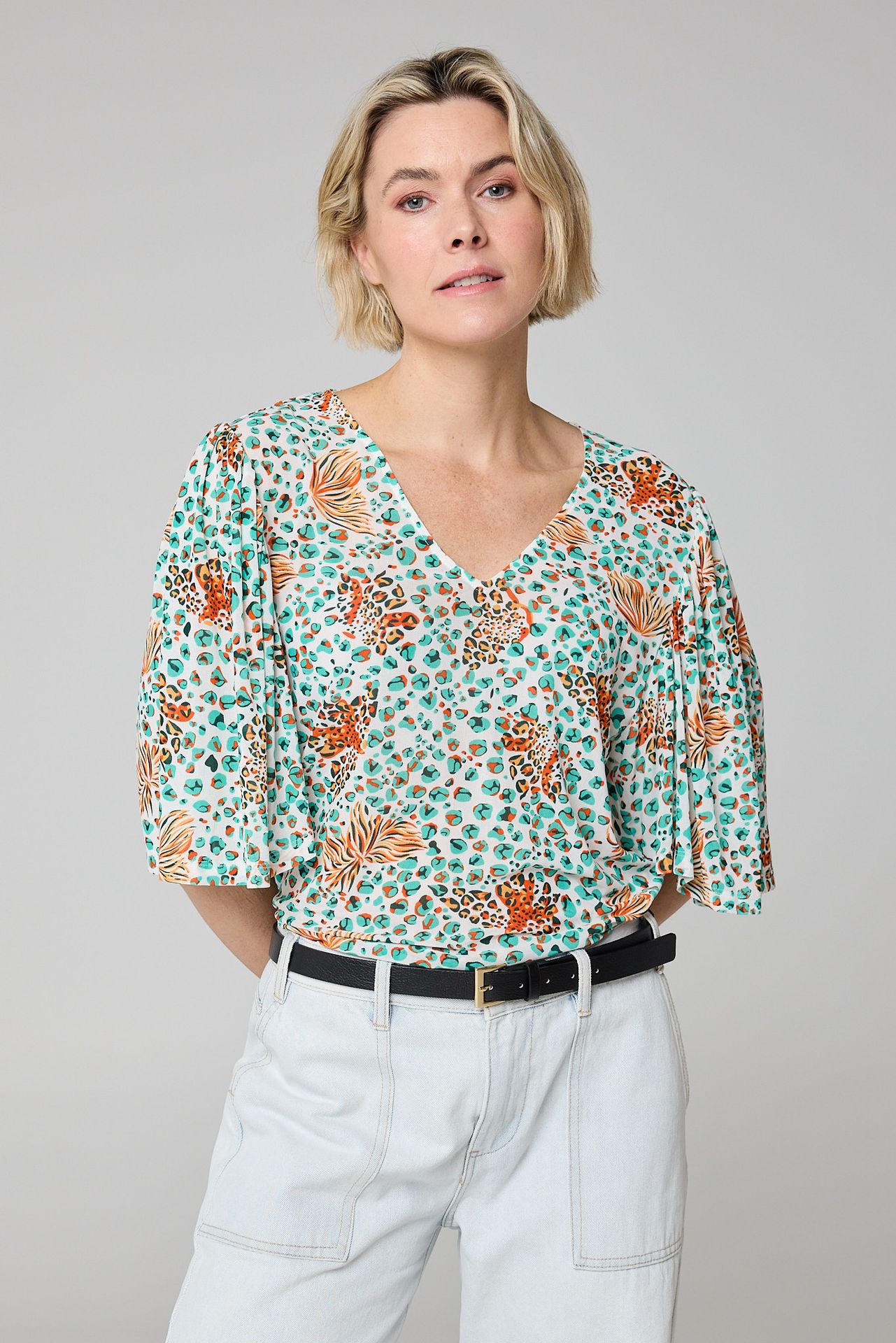 Norah Shirt met print jade multicolor 212858-573