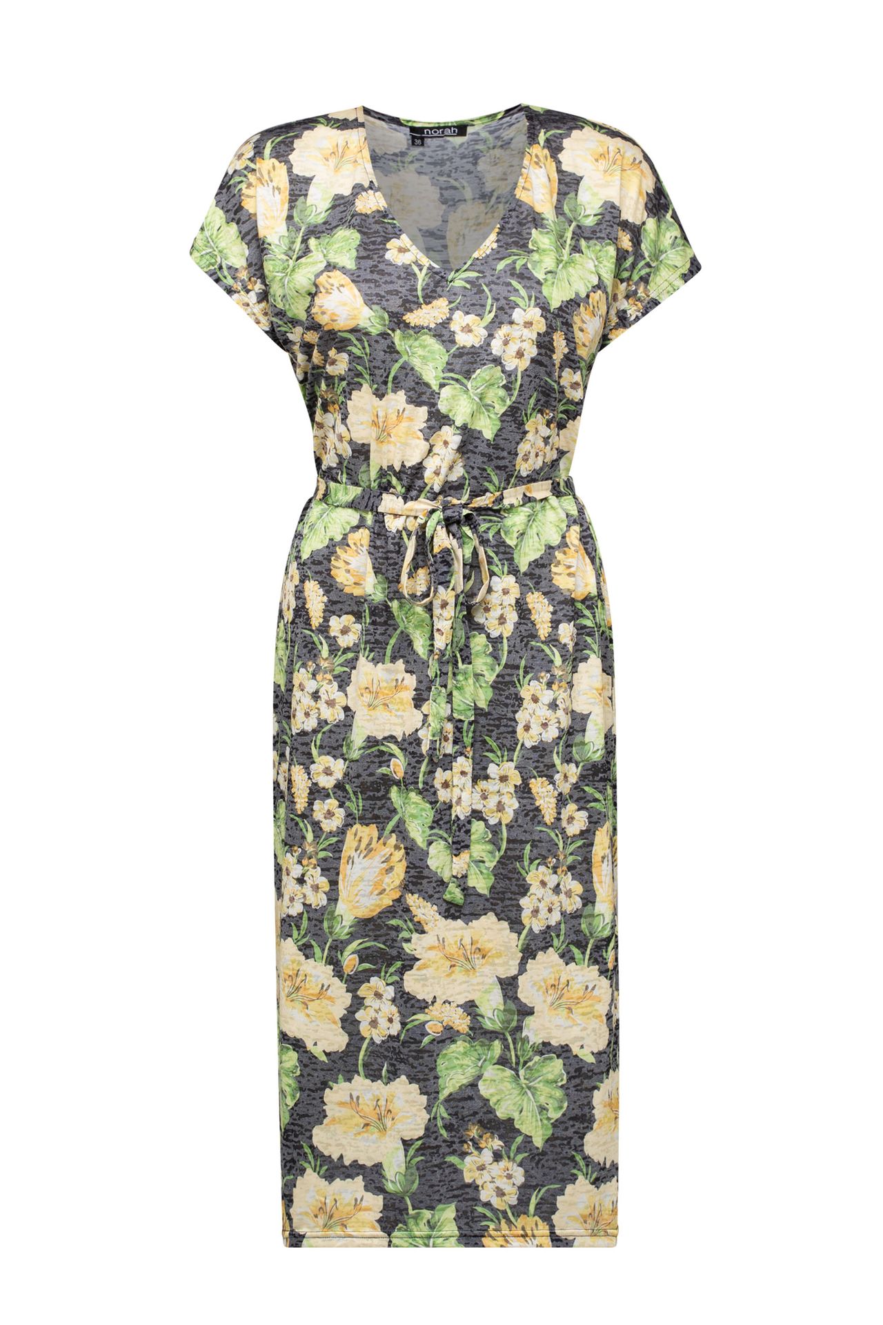 Norah Meerkleurige midi jurk yellow multicolor 212874-320