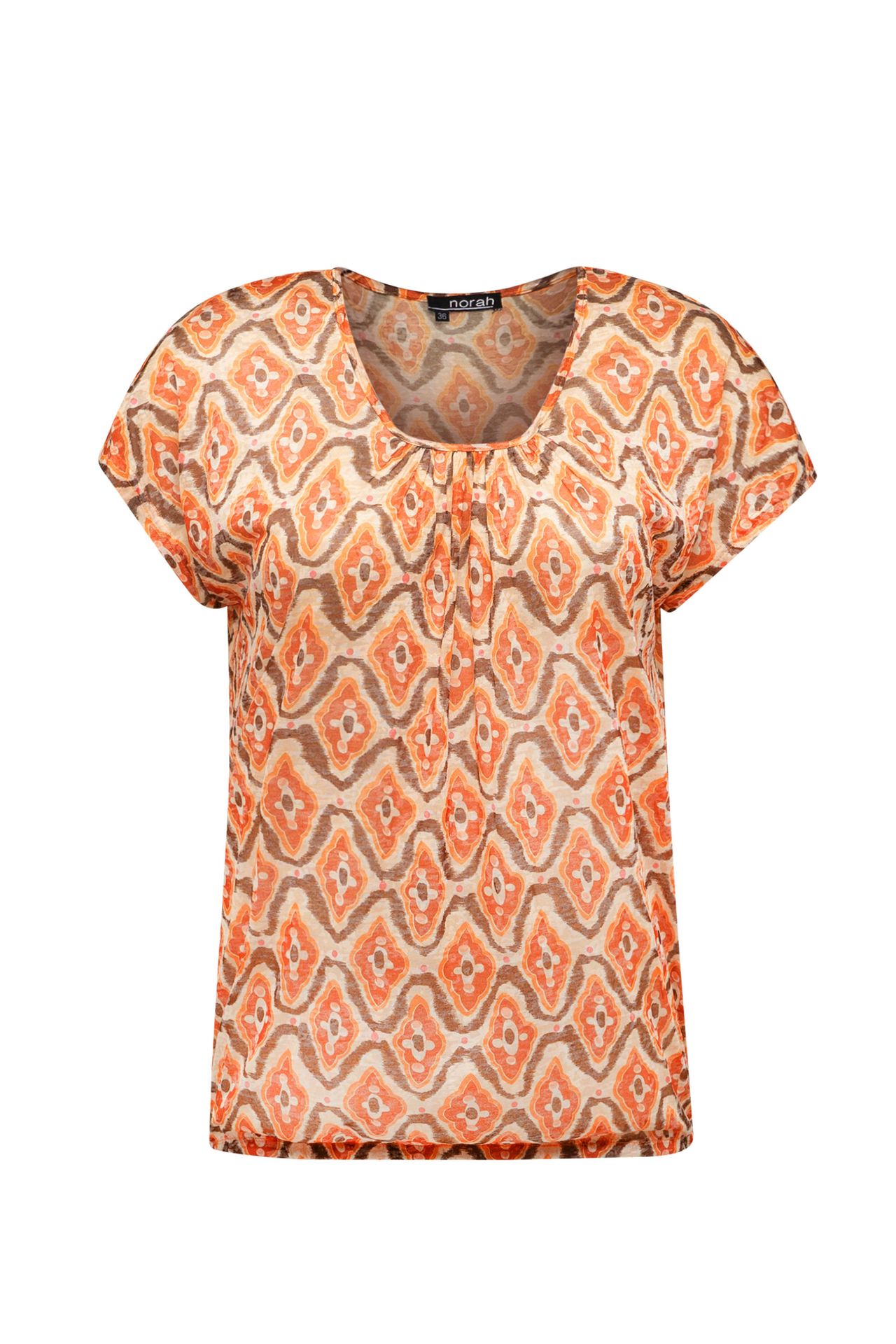 Norah Shirt met grafische print brown multicolor 212976-220
