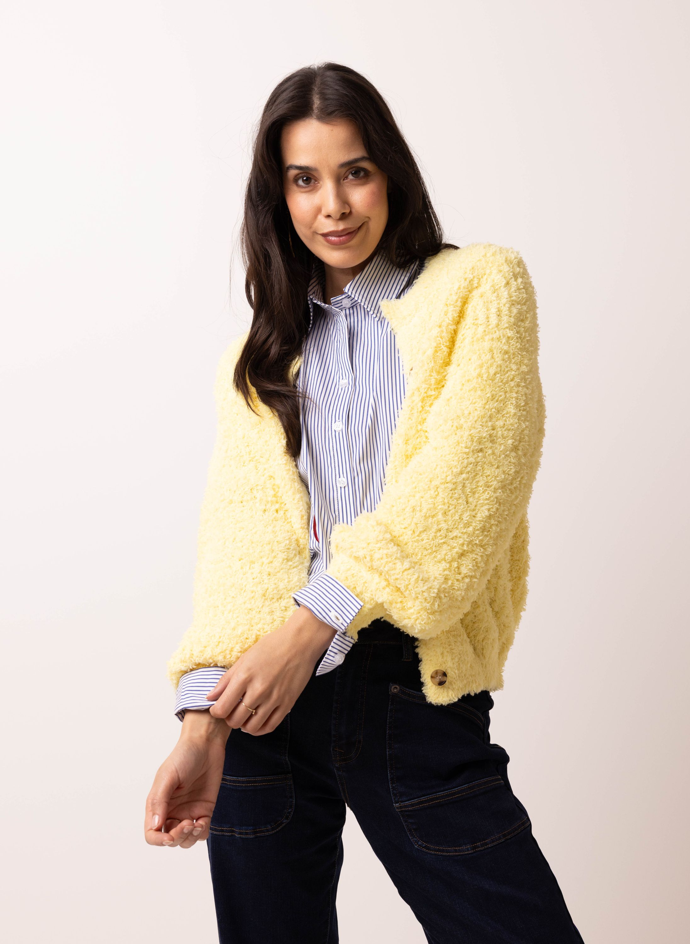 Norah Geel vest van een zachte stof yellow 213051-300-36