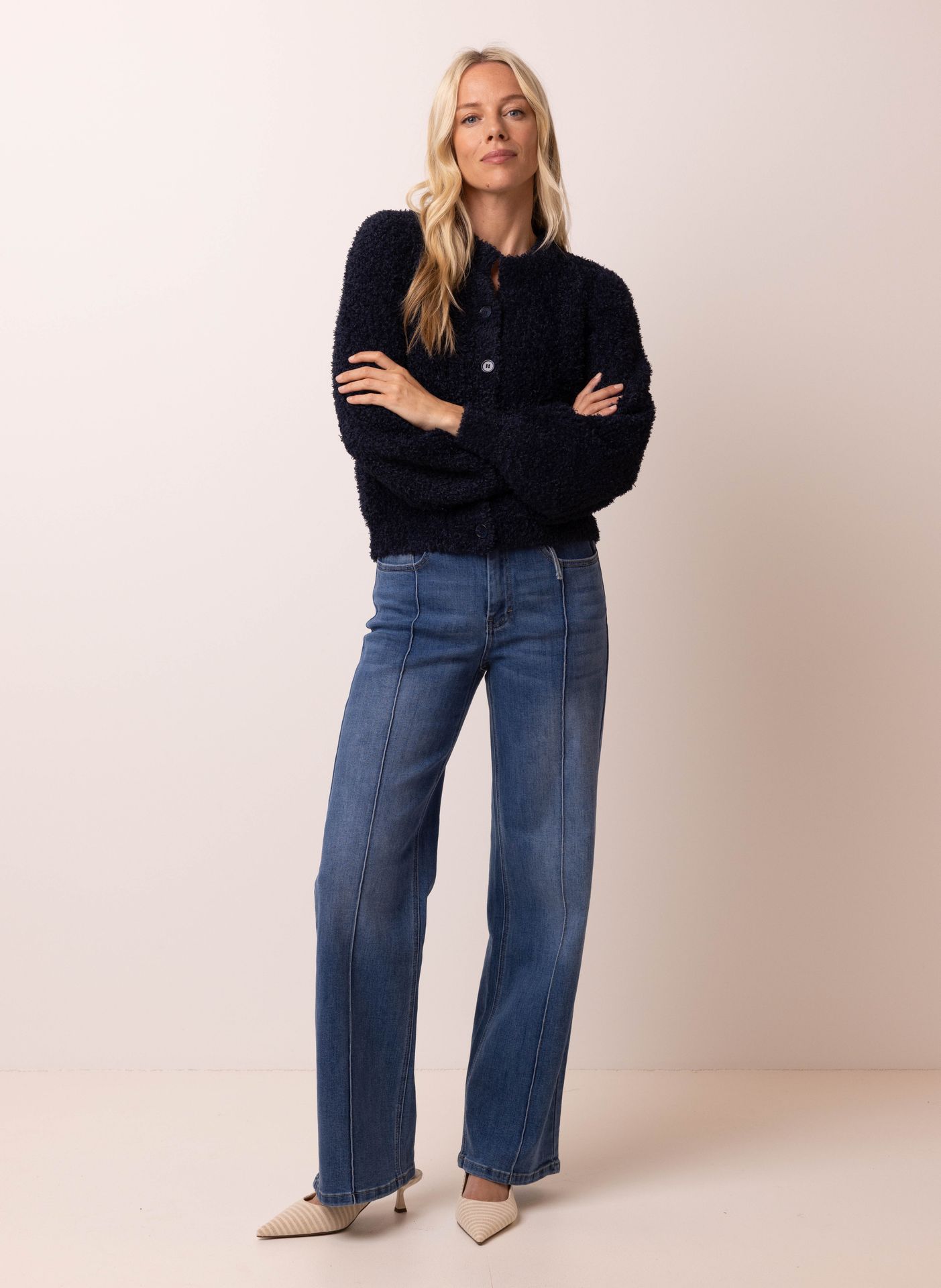 Norah Donkerblauw vest van een zachte stof dark blue 213051-499-34