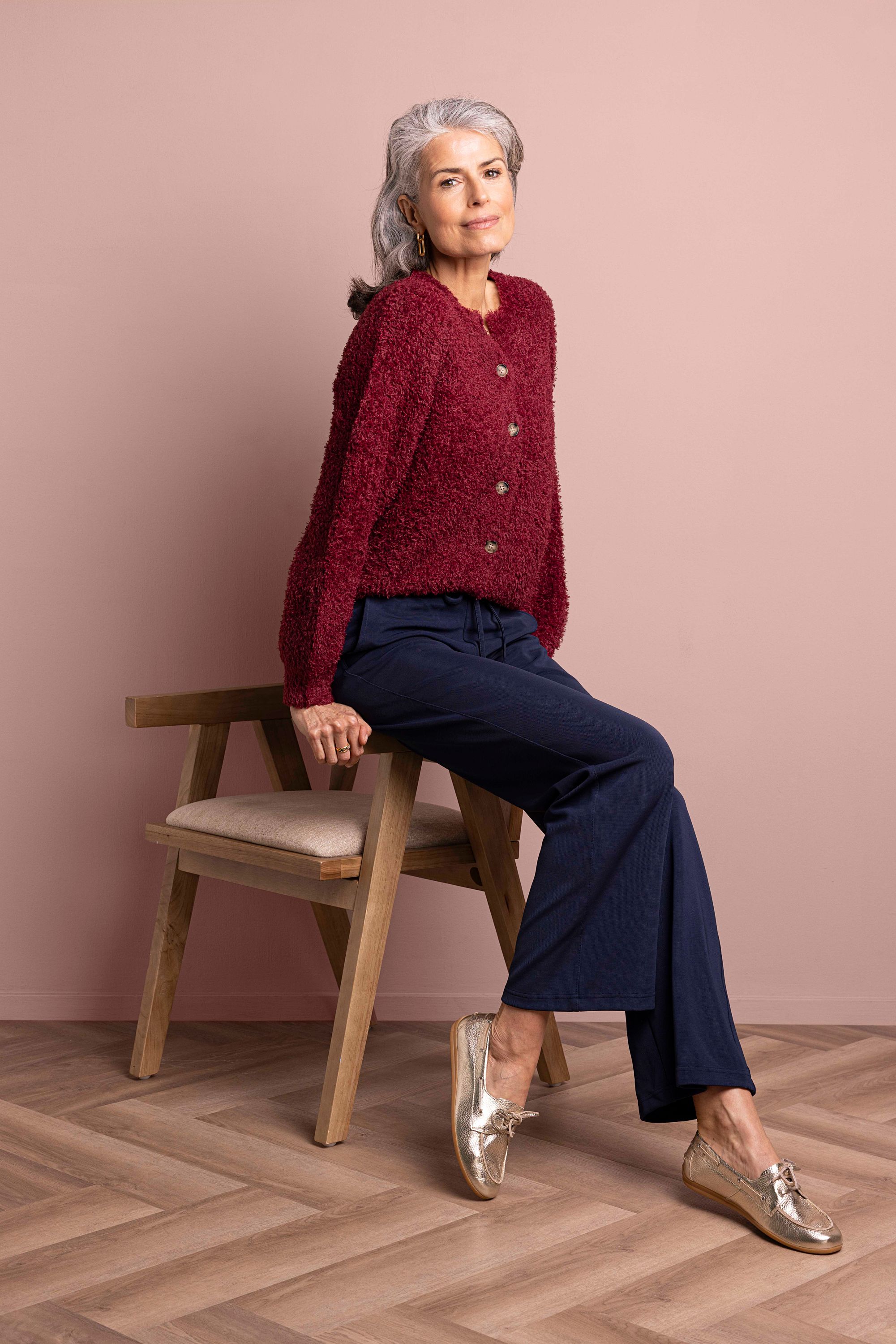 Norah Rood vest van een zachte stof merlot 213051-698-38