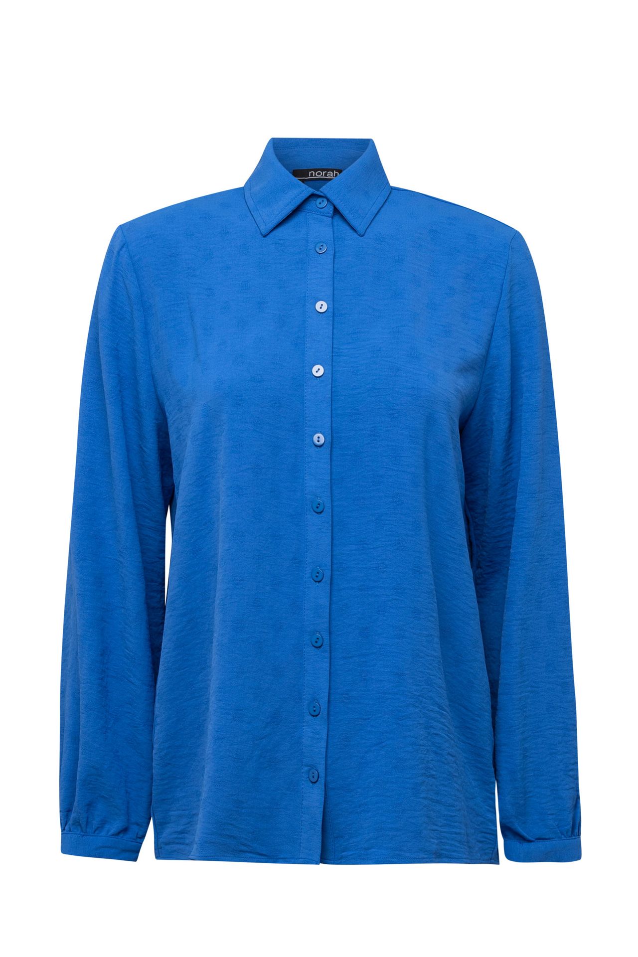 Norah Blauwe blouse met kraag cobalt 213114-468