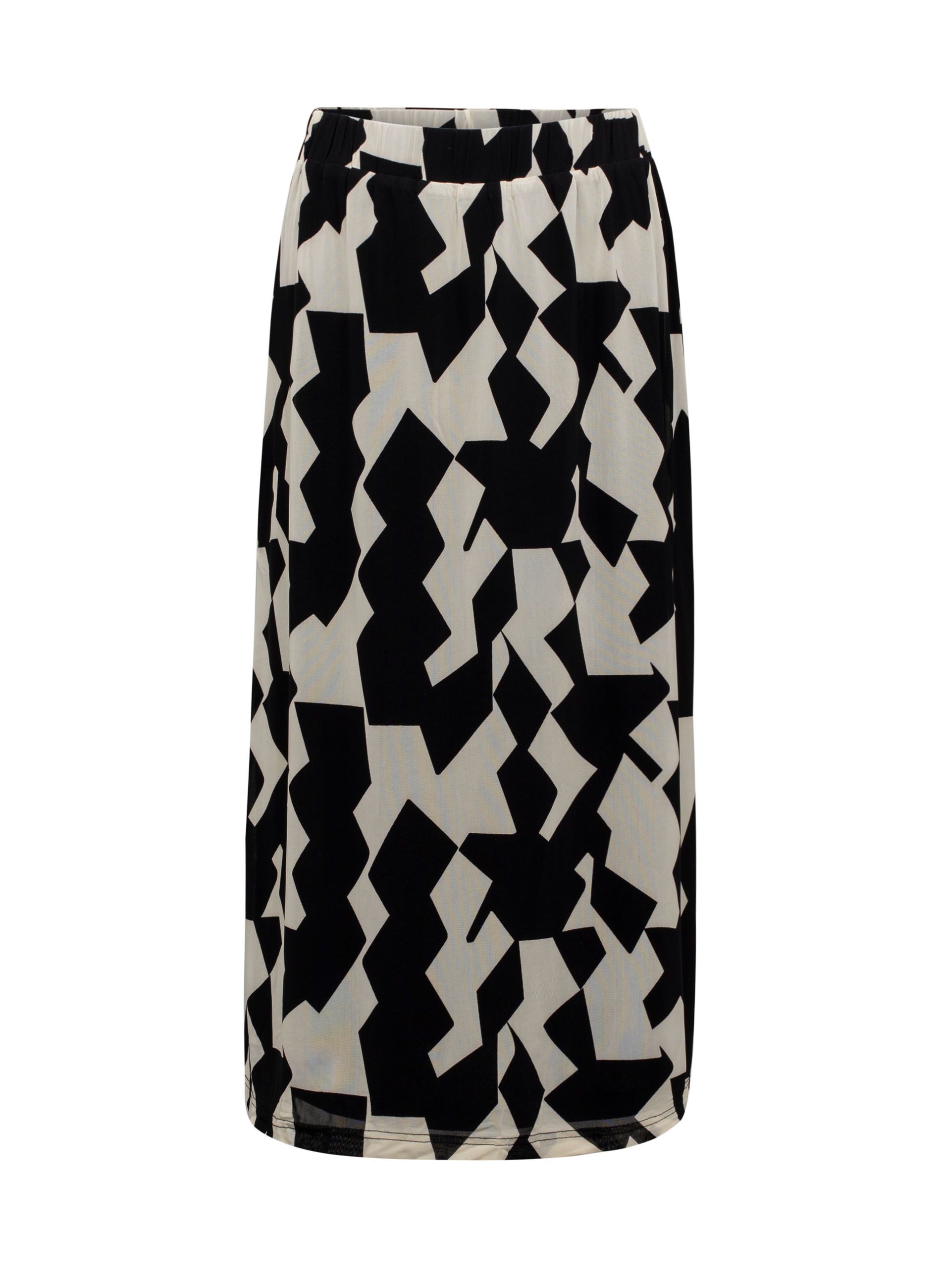 Norah Zwart/witte midi rok black/ecru 213248-041