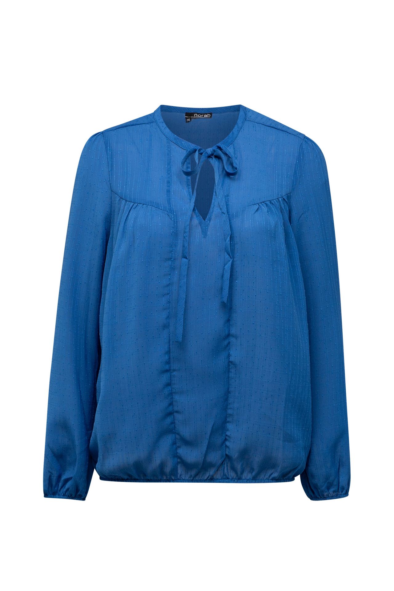 Norah Blauwe blouse met pofmouwen blue 213324-400