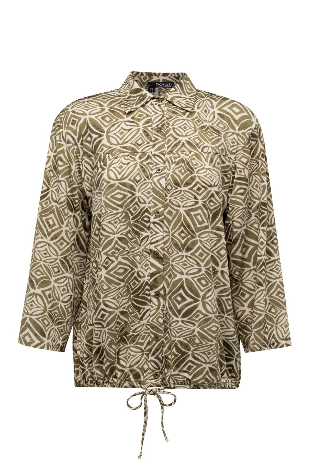 Norah Groene blouse met trekkoord green/ecru 213434-541
