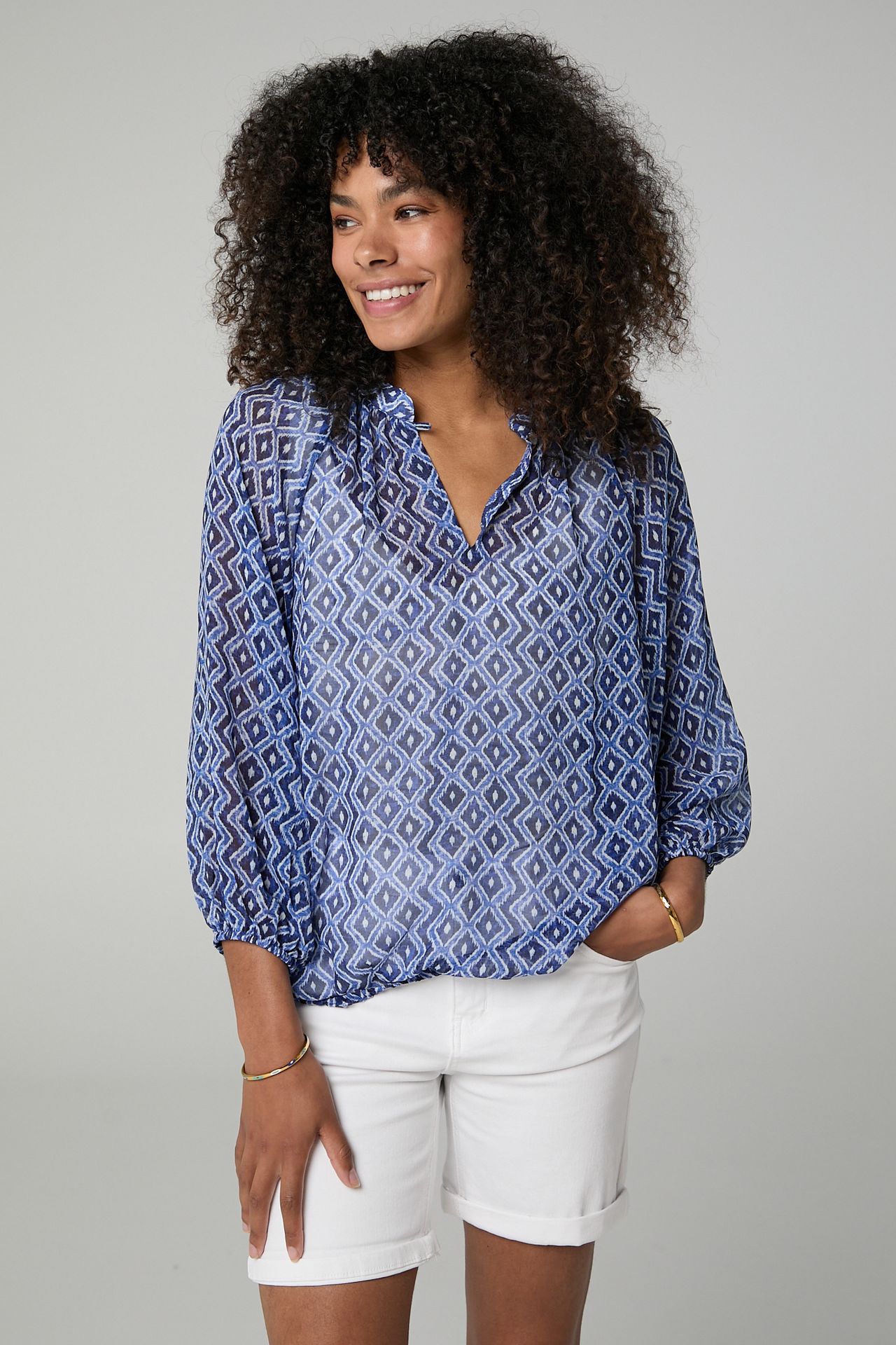 Norah Blauwe blouse blue multicolor 213437-420