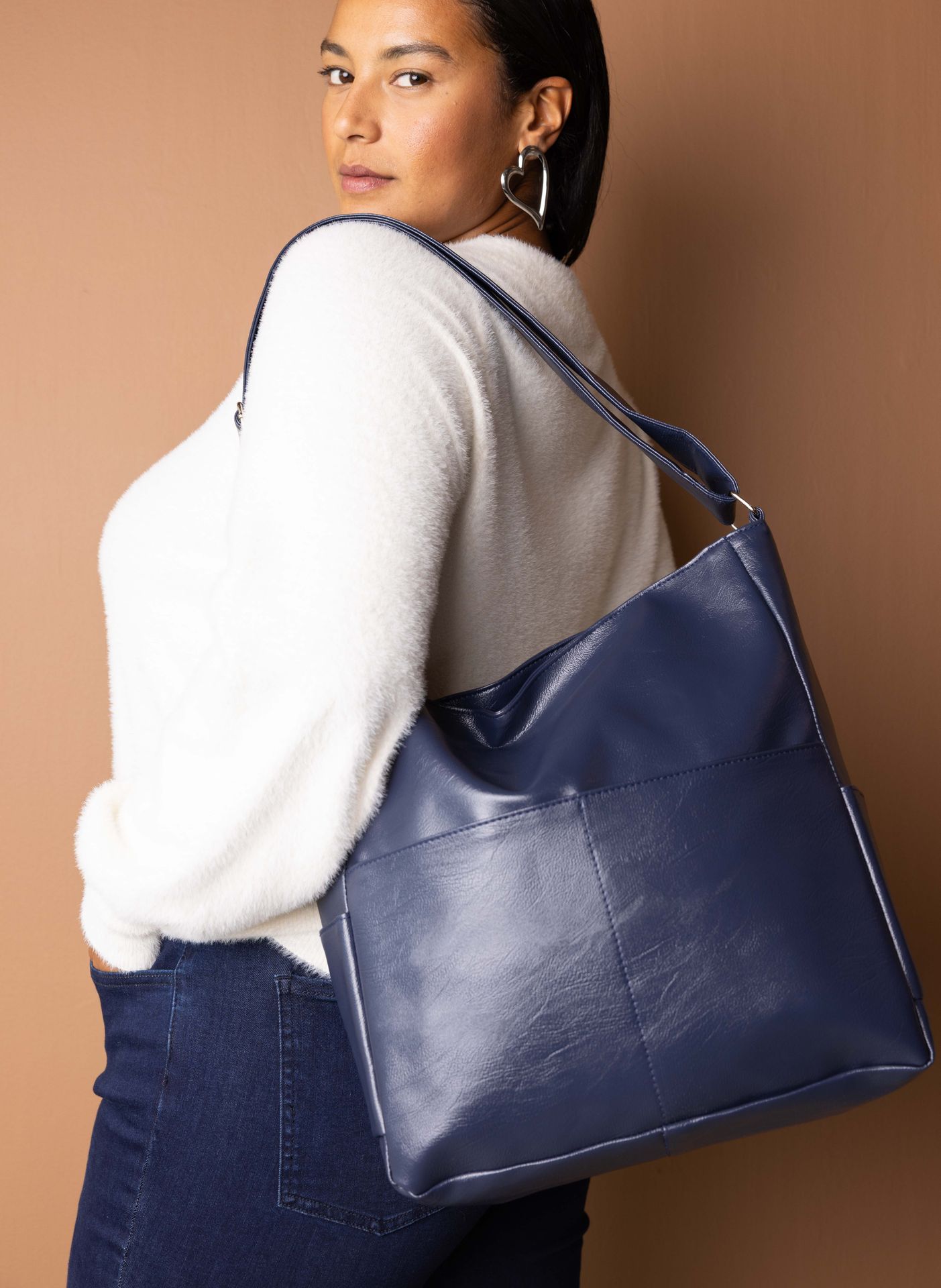 Norah Donkerblauwe tas van imitatieleer dark blue 213464-499-ONE