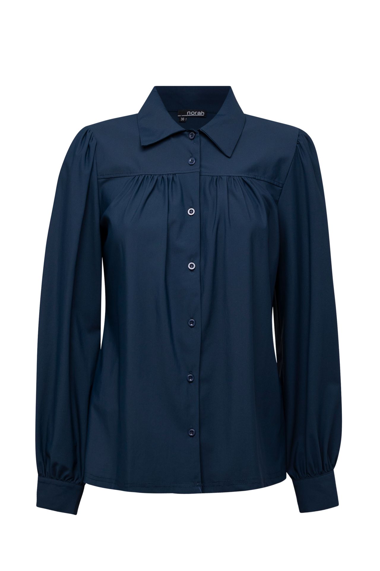 Norah Blauwe blouse van travelstof dark blue 213470-499