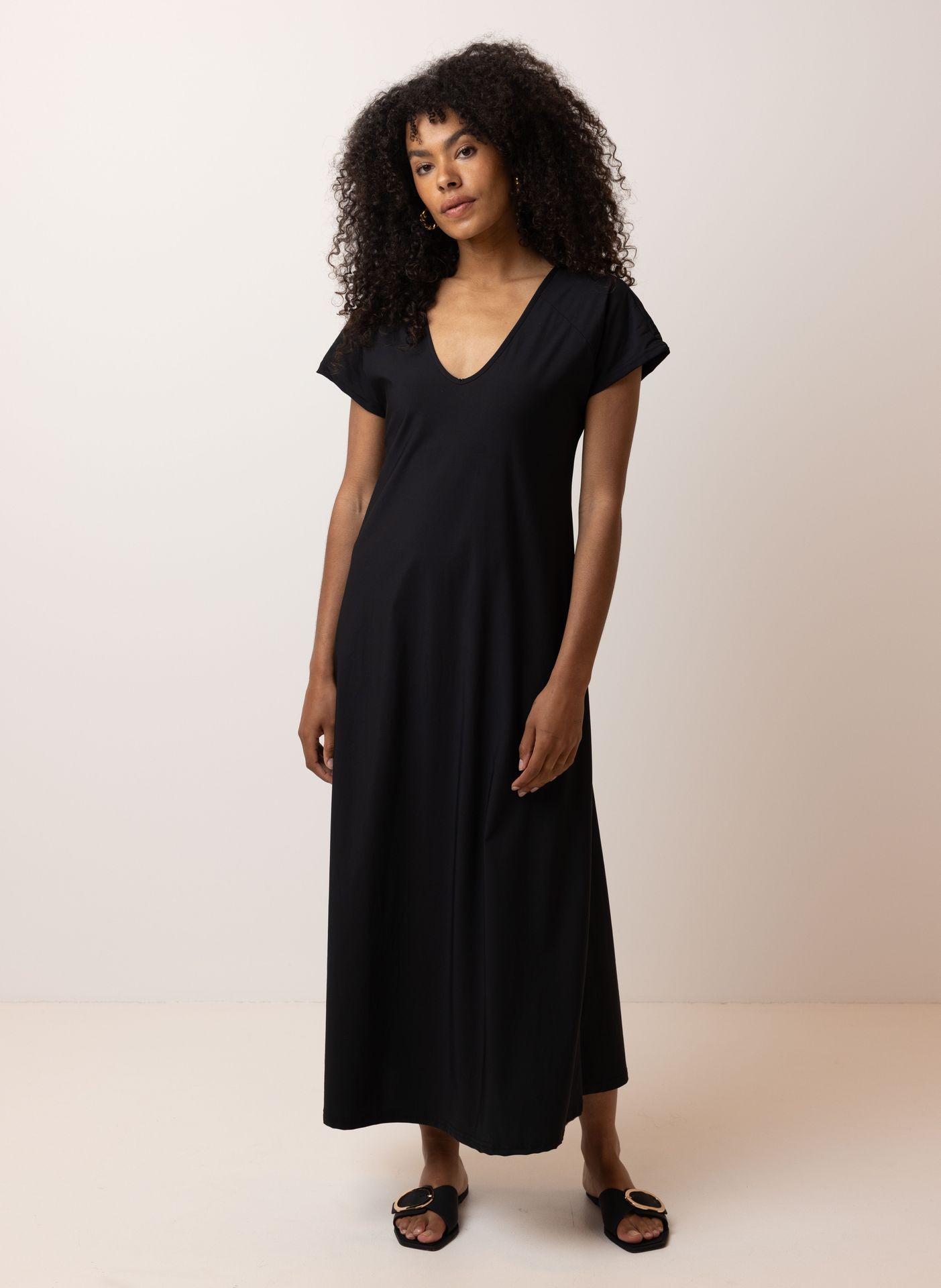 Norah Zwarte maxi jurk black 213475-001