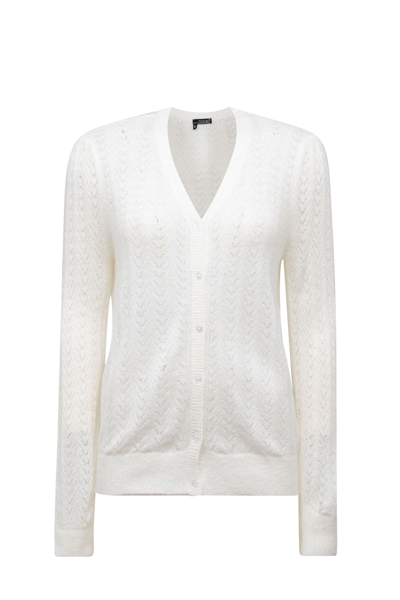 Norah Wit zacht vest met gebreid patroon off-white 213496-101