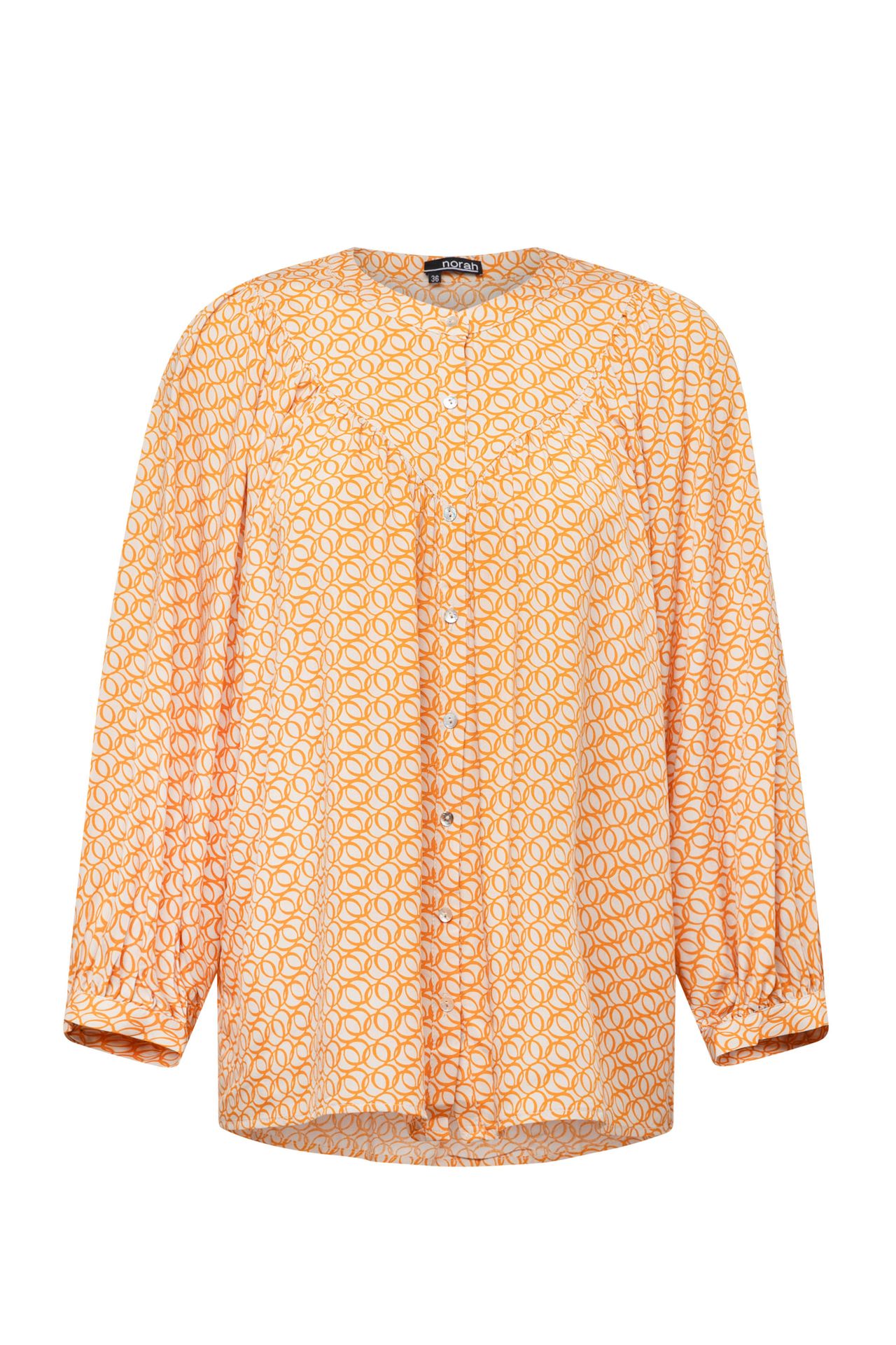 Norah Geplooide blouse oranje orange/ecru 213498-741