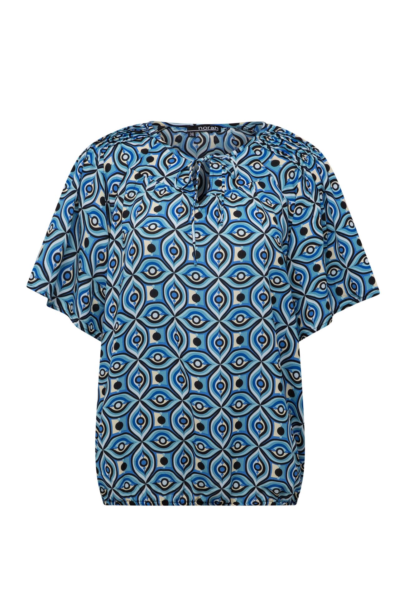 Norah Blauwe blouse met print blue multicolor 213545-420