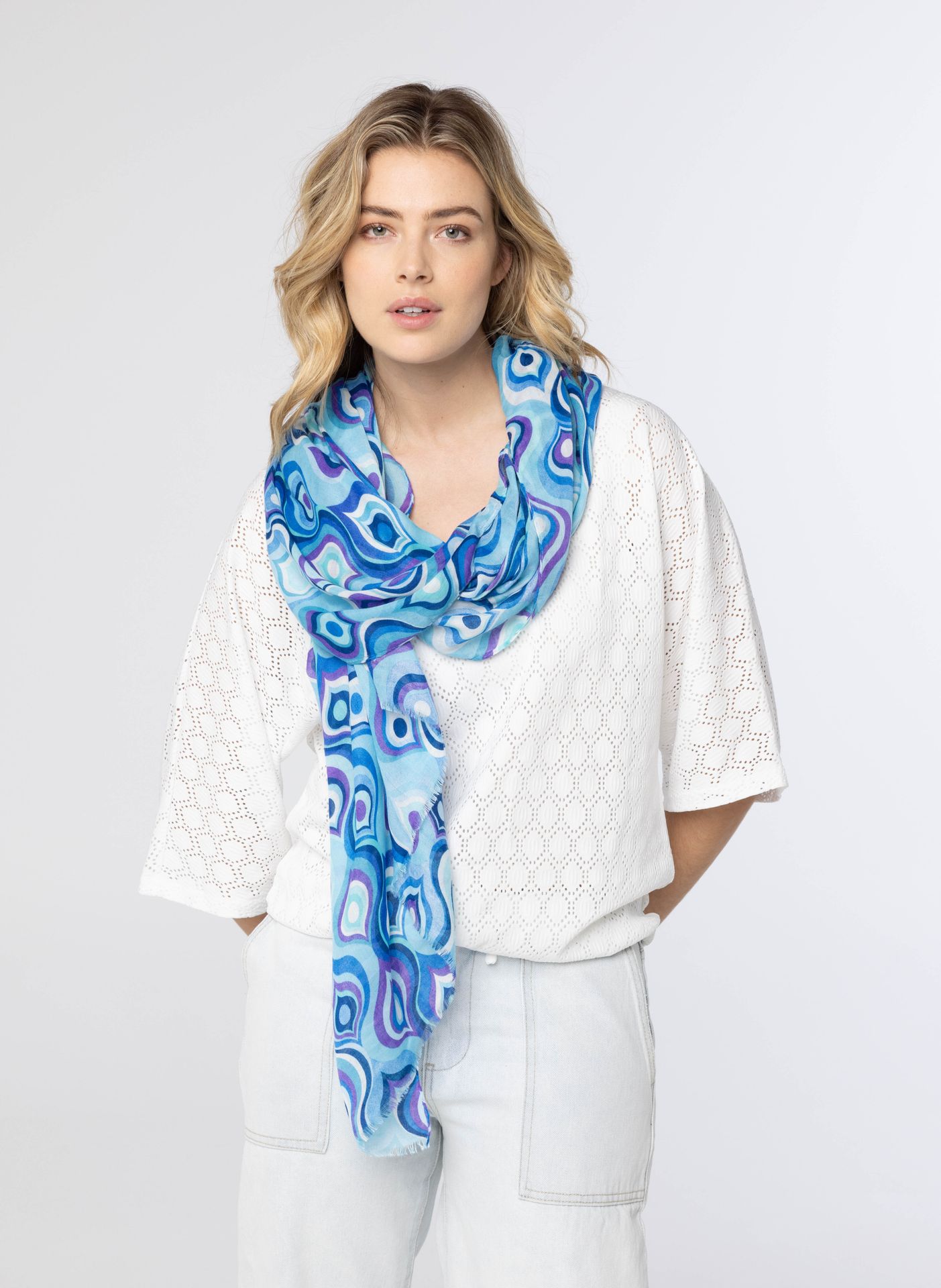  Blauwe sjaal blue/purple 213578-438-ONE
