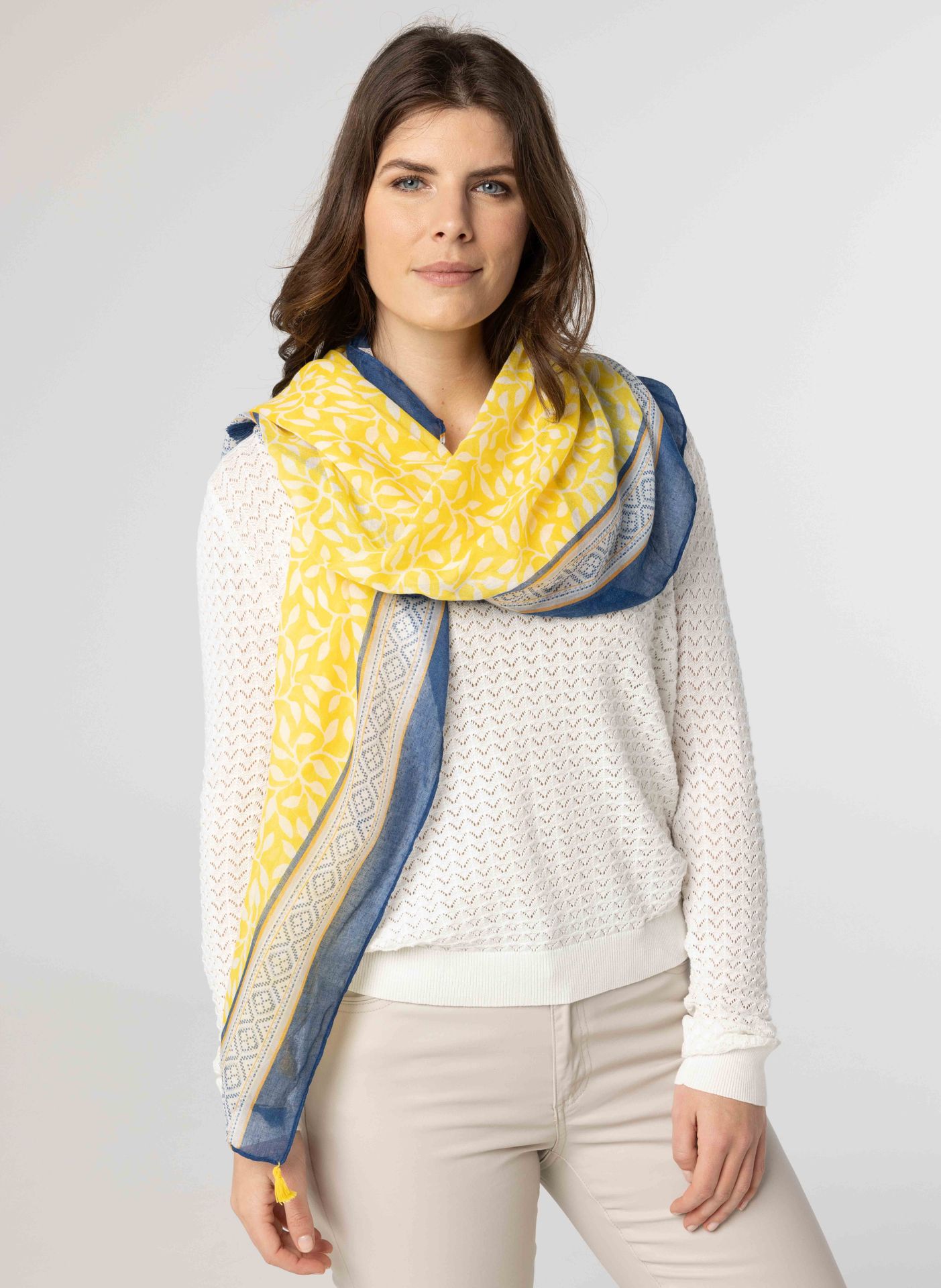 Norah Sjaal geel en blauw yellow multicolor 213580-320