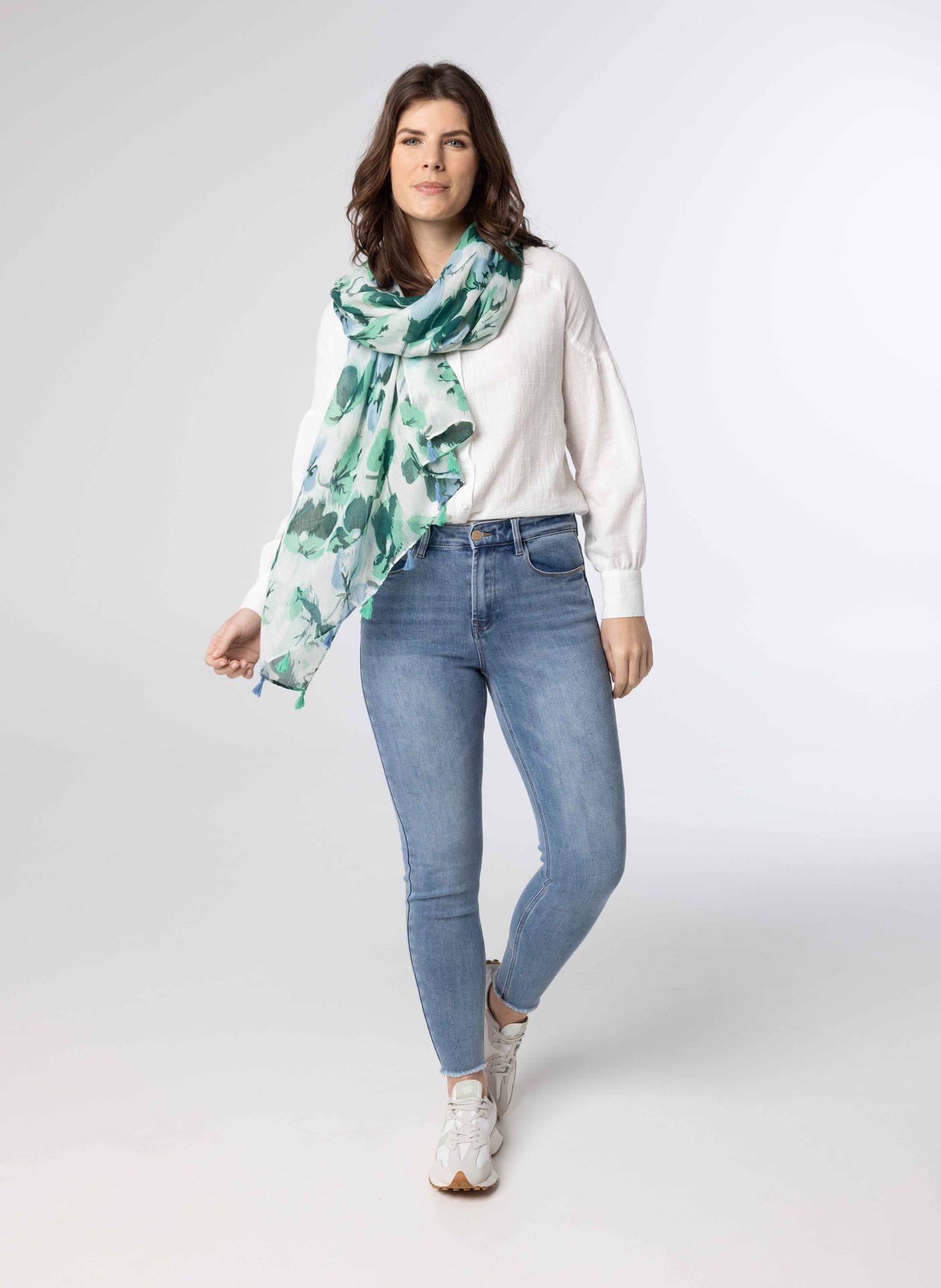 Norah Groene sjaal met tassels green multicolor 213586-520