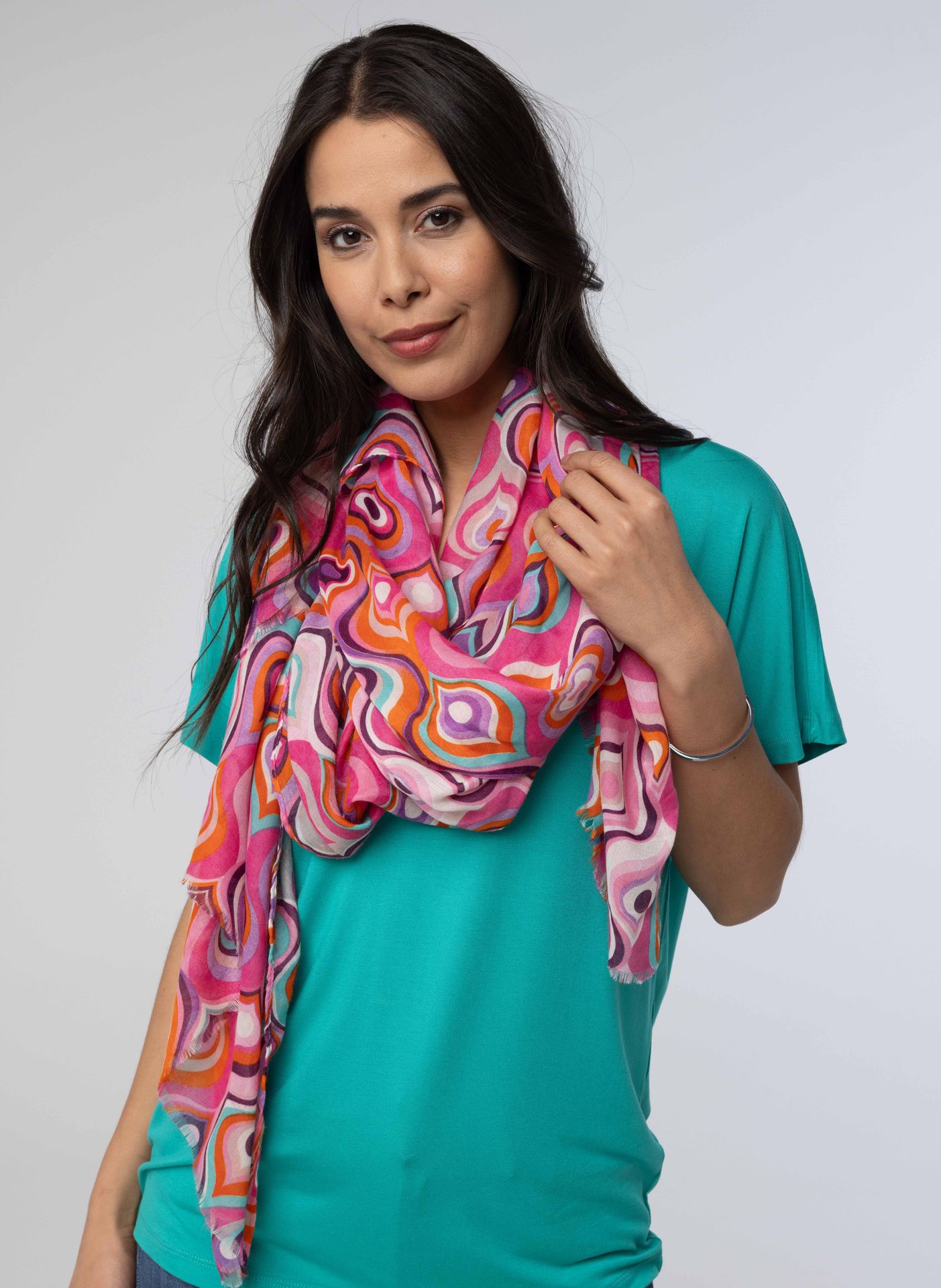Norah Roze sjaal pink multicolor 213599-920