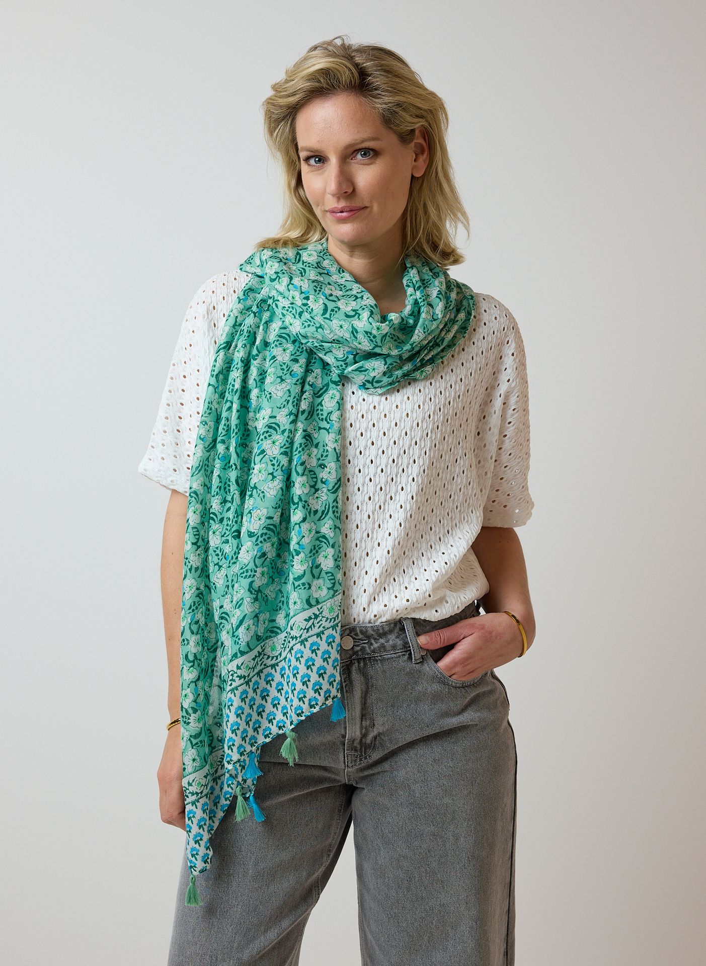 Norah Groene sjaal green multicolor 213601-520