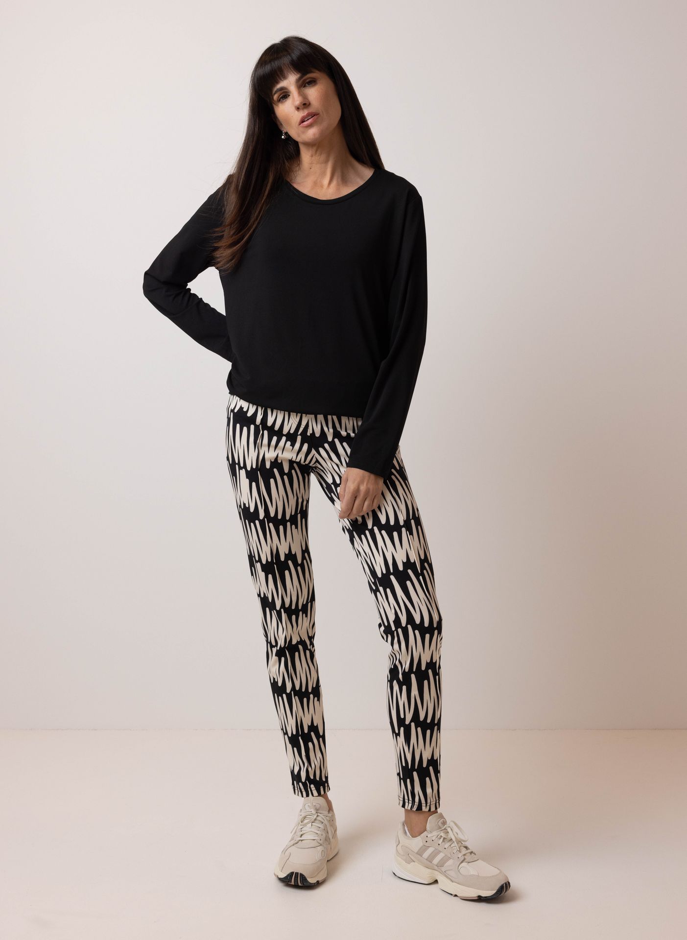 Norah Broek zwart wit black/white 213660-031