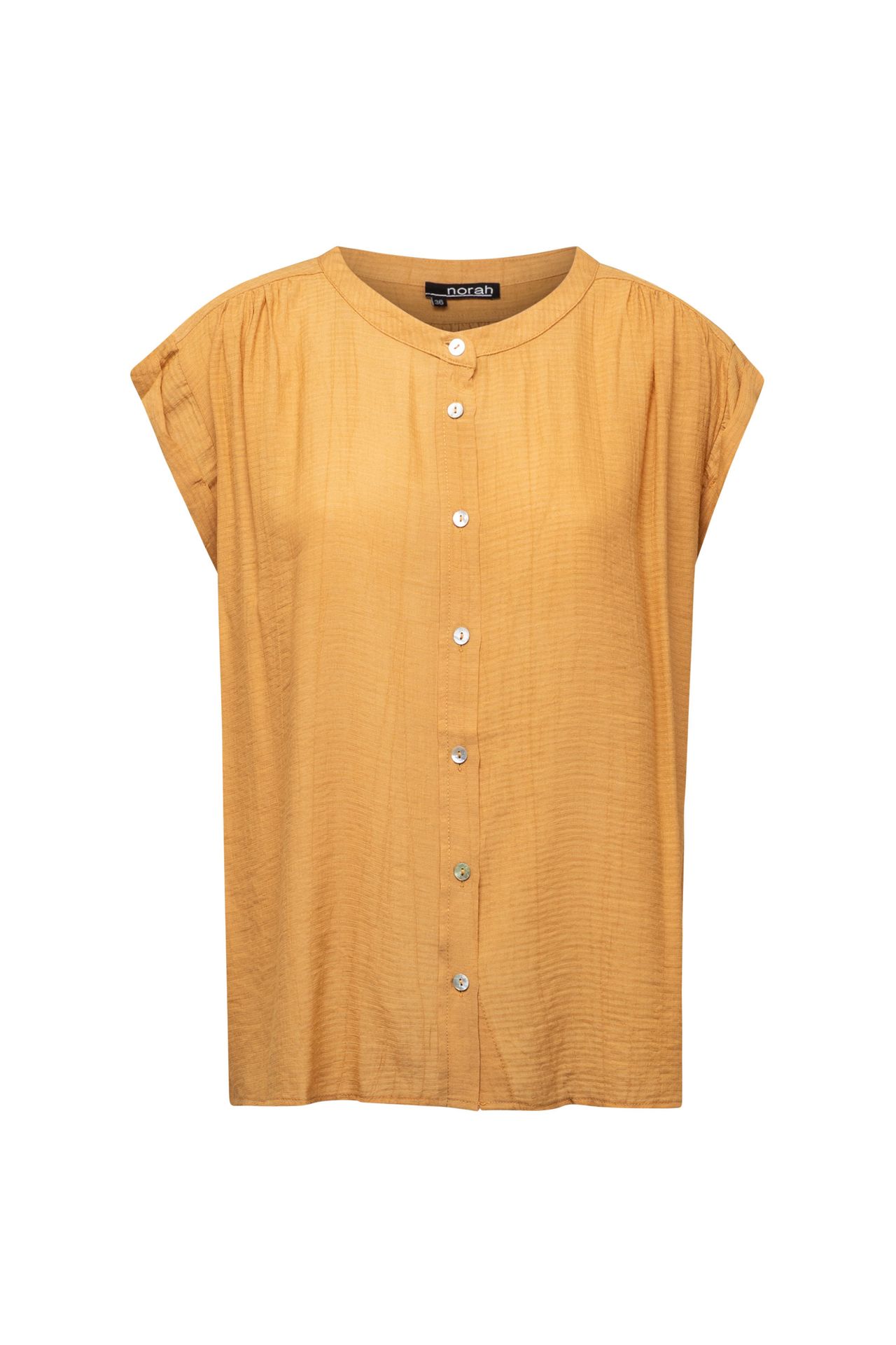  Gele blouse met kapmouwen curry 213675-371-46