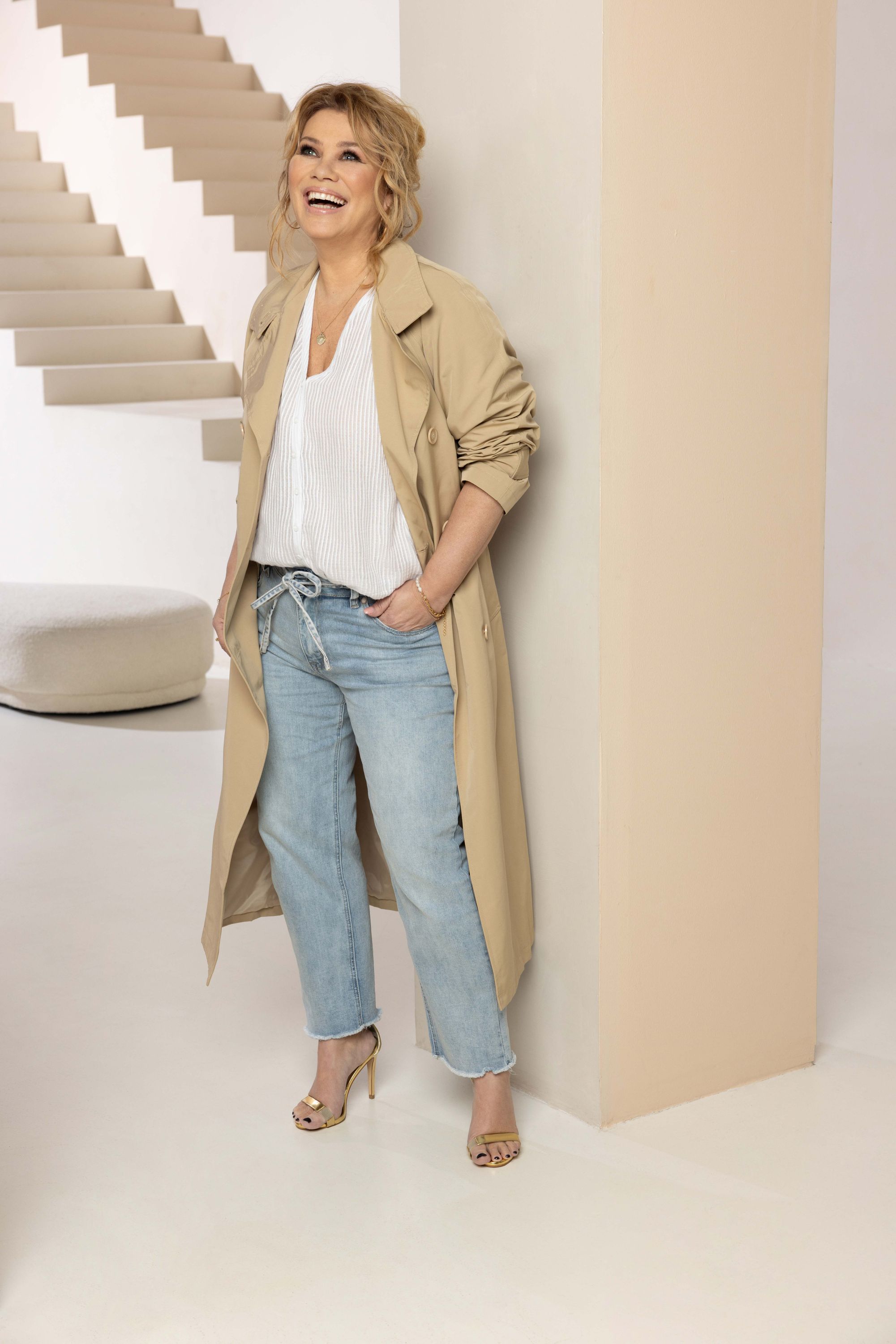  Witte blouse met streeppatroon Wit 213741-100