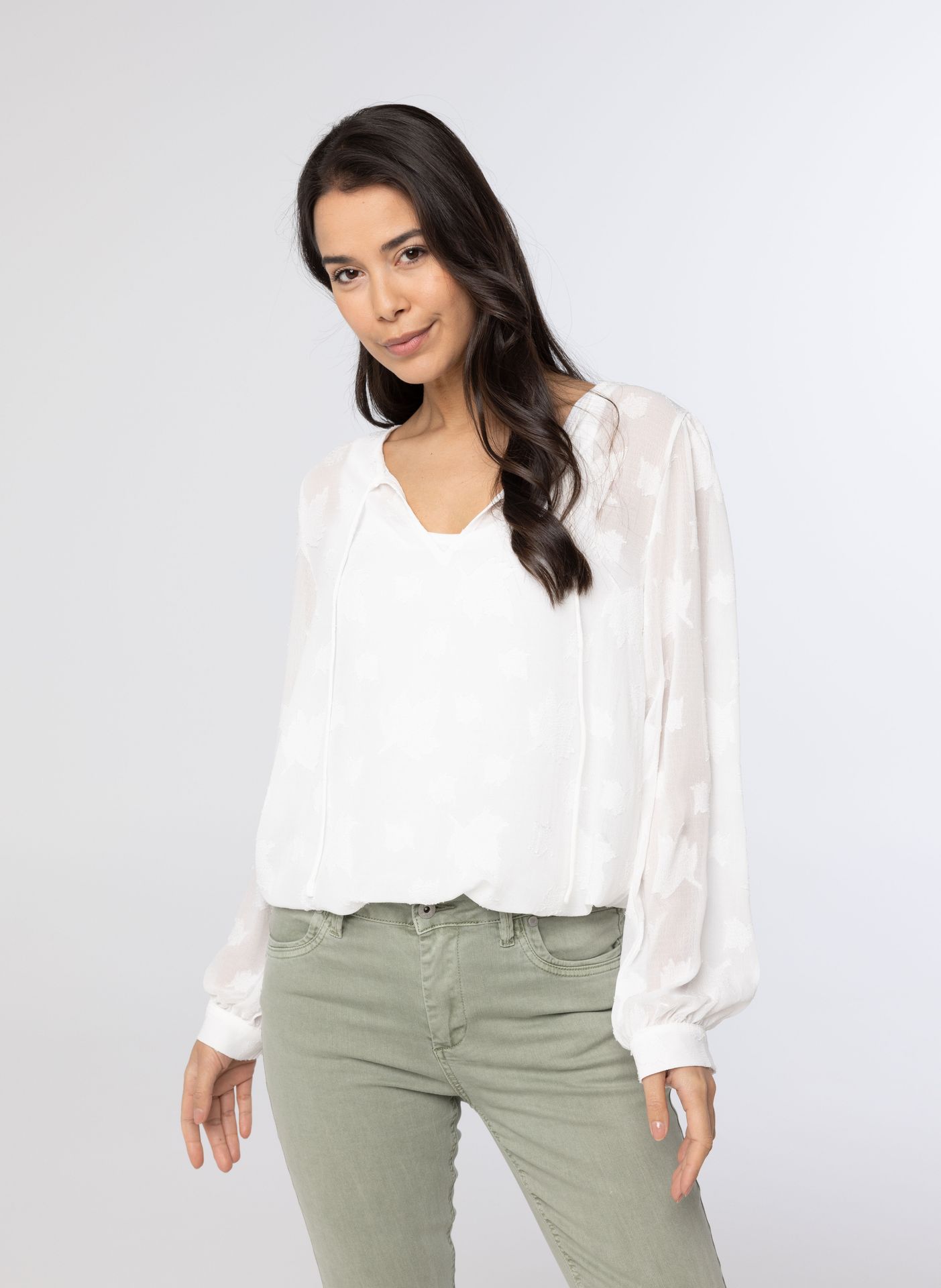 Norah Off white blouse met koordjes off-white 213766-101