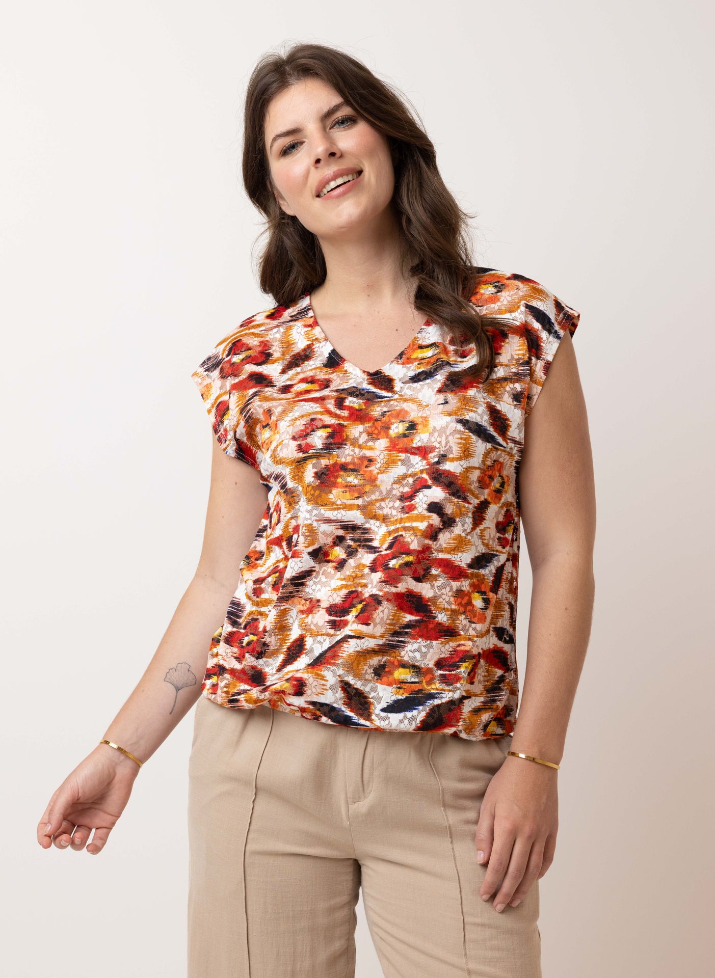 Norah Kanten shirt orange multicolor 213804-720