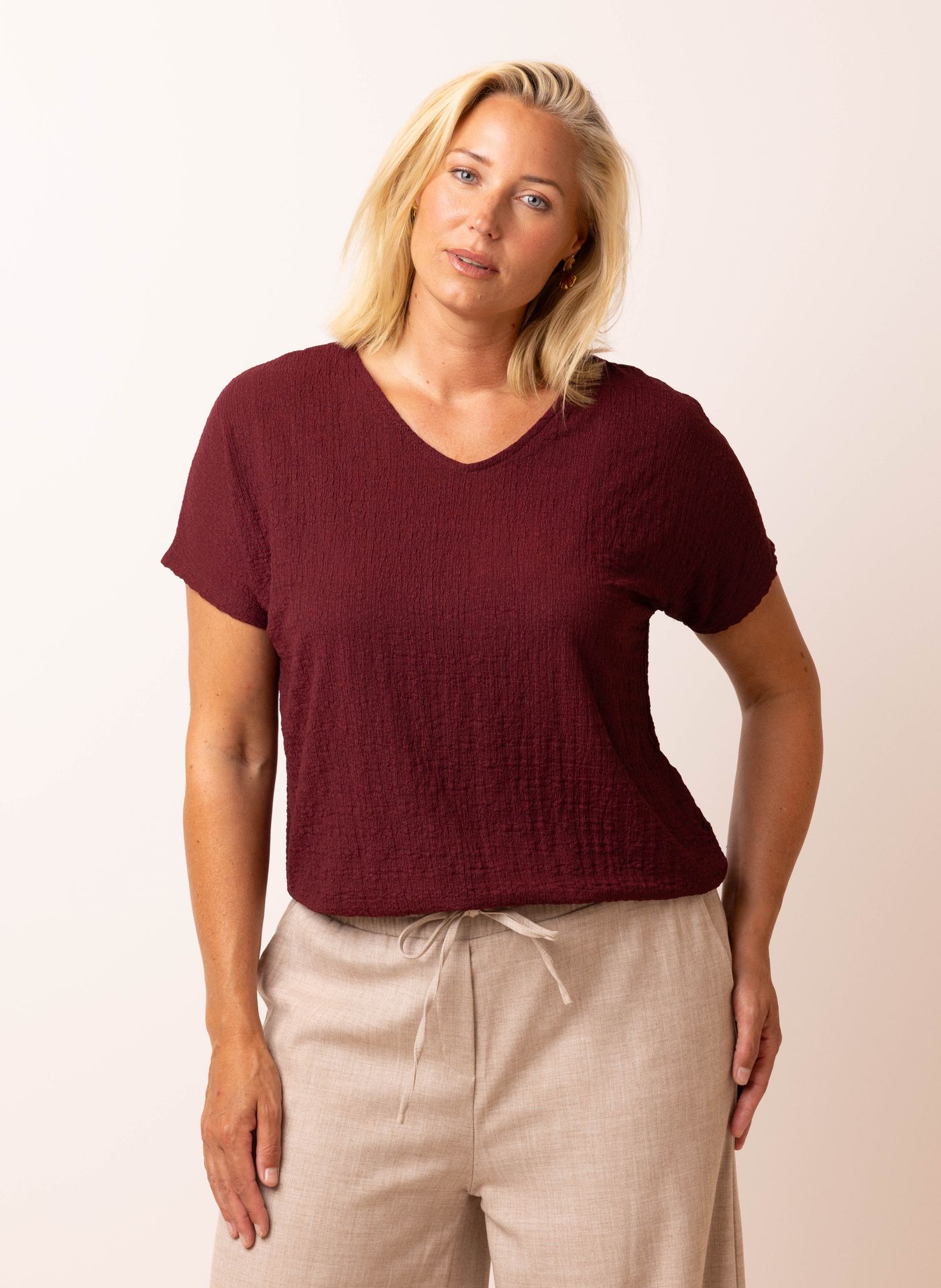 Norah Viv shirt bordeaux wine red 213806-697-36