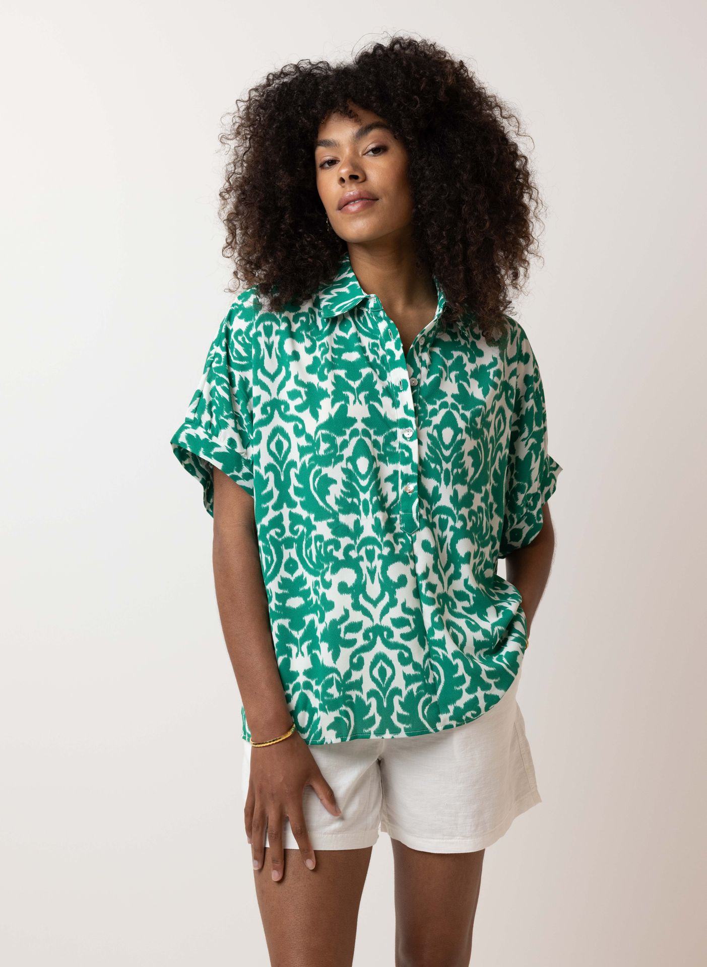 Norah Groene blouse green/ecru 213818-541