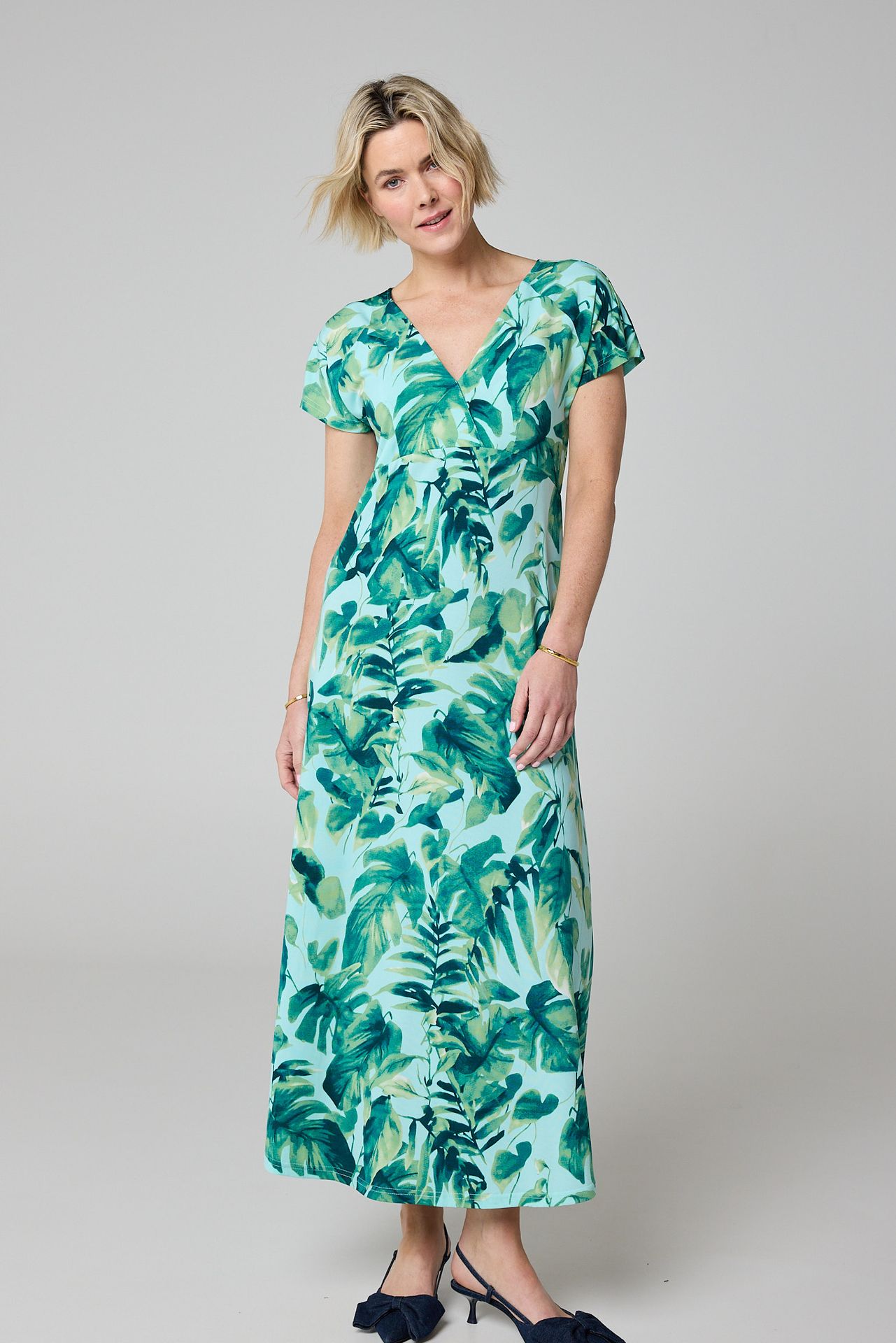  Maxi jurk botanisch mint multicolor 213841-513-48