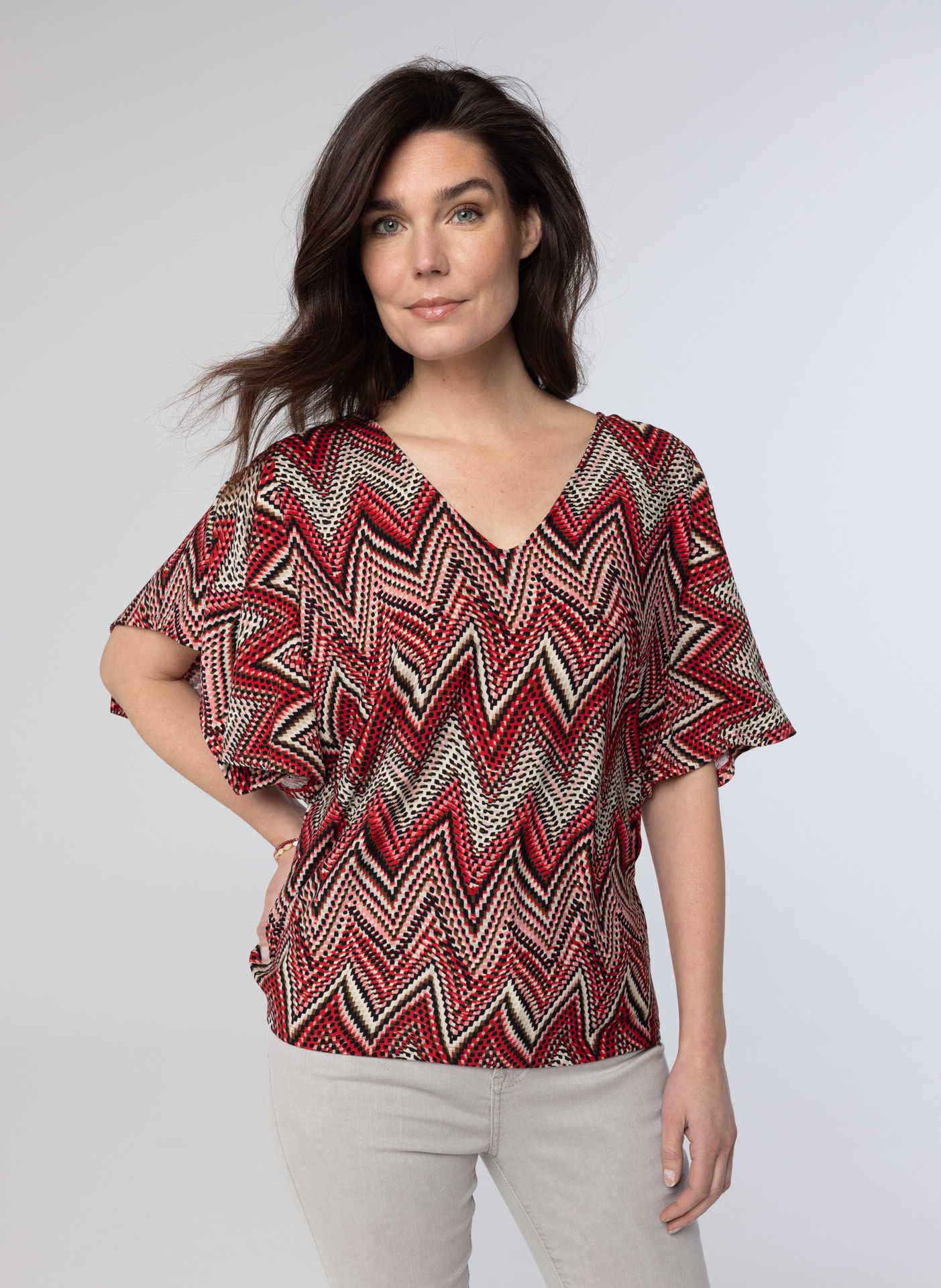 Norah Shirt met grafische print red multicolor 213844-620