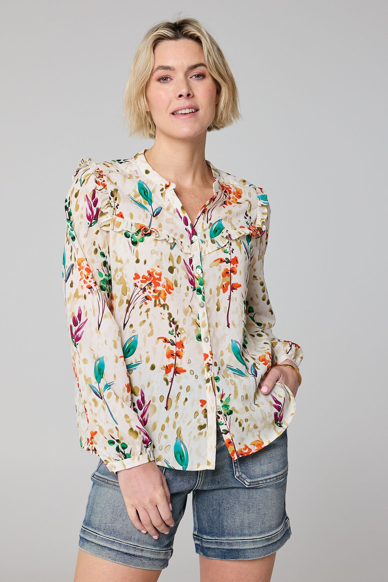  Meerkleurige blouse multicolor 213857-002-36
