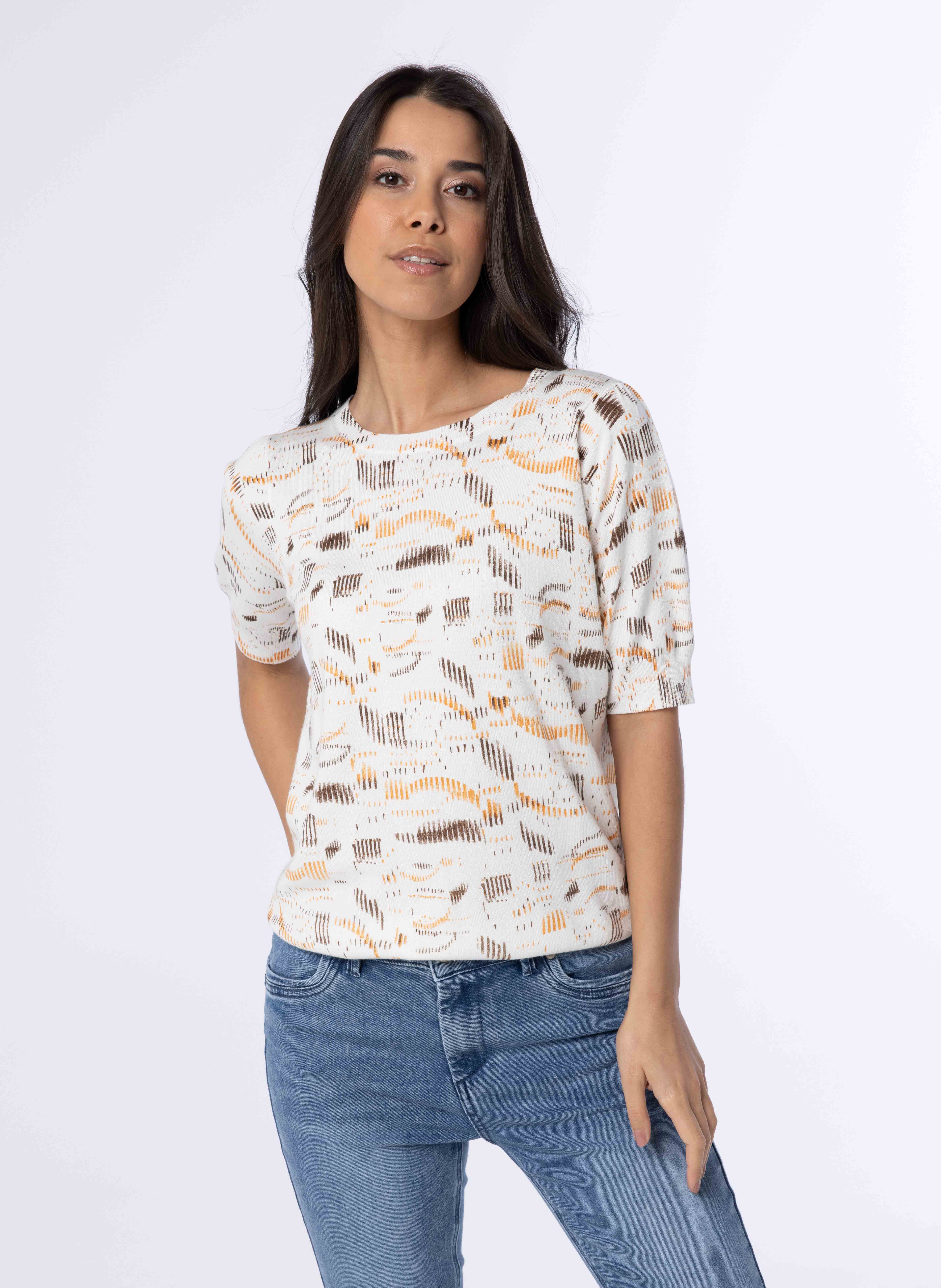 Witte trui met discount print