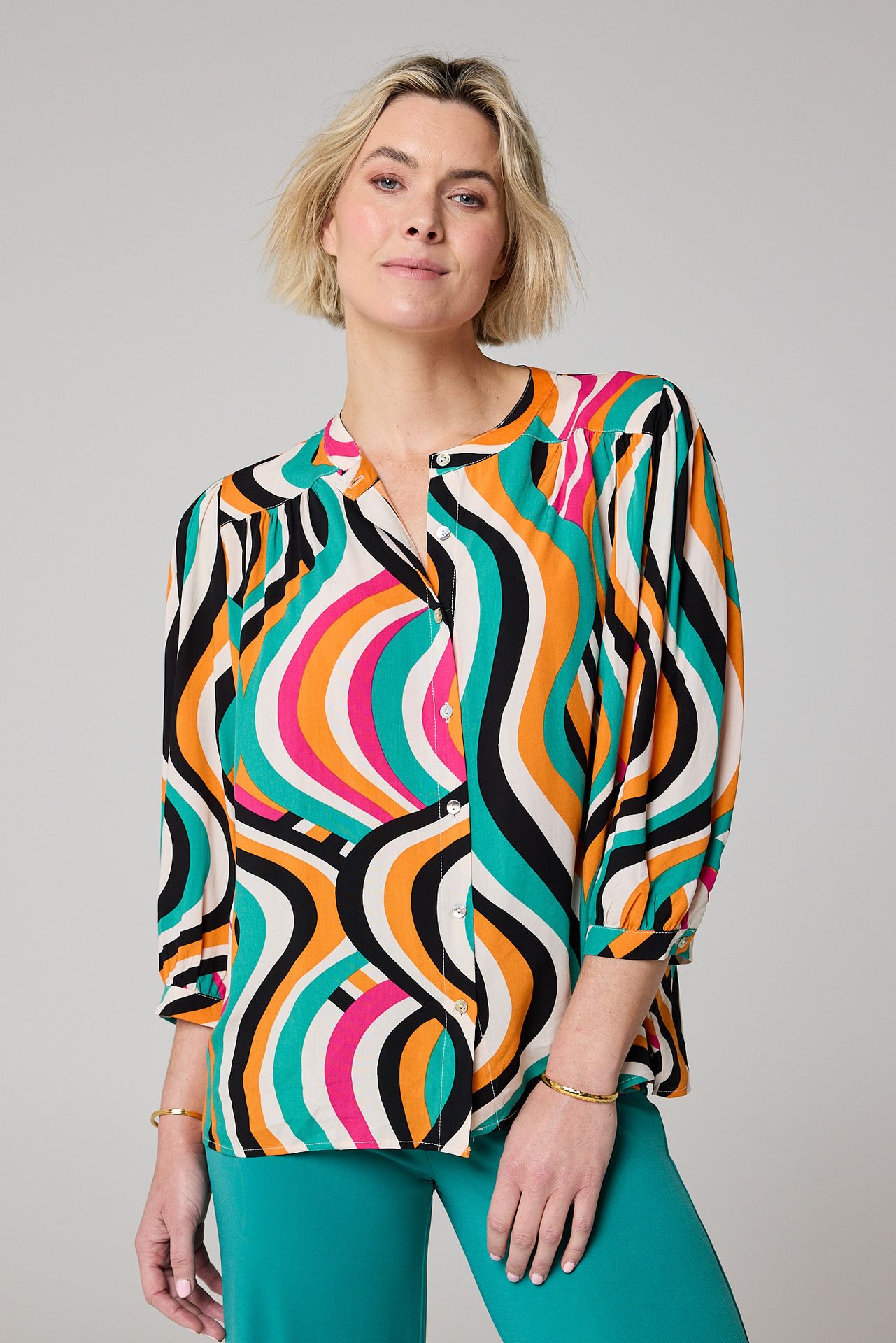  Meerkleurige blouse multicolor 213927-002-36
