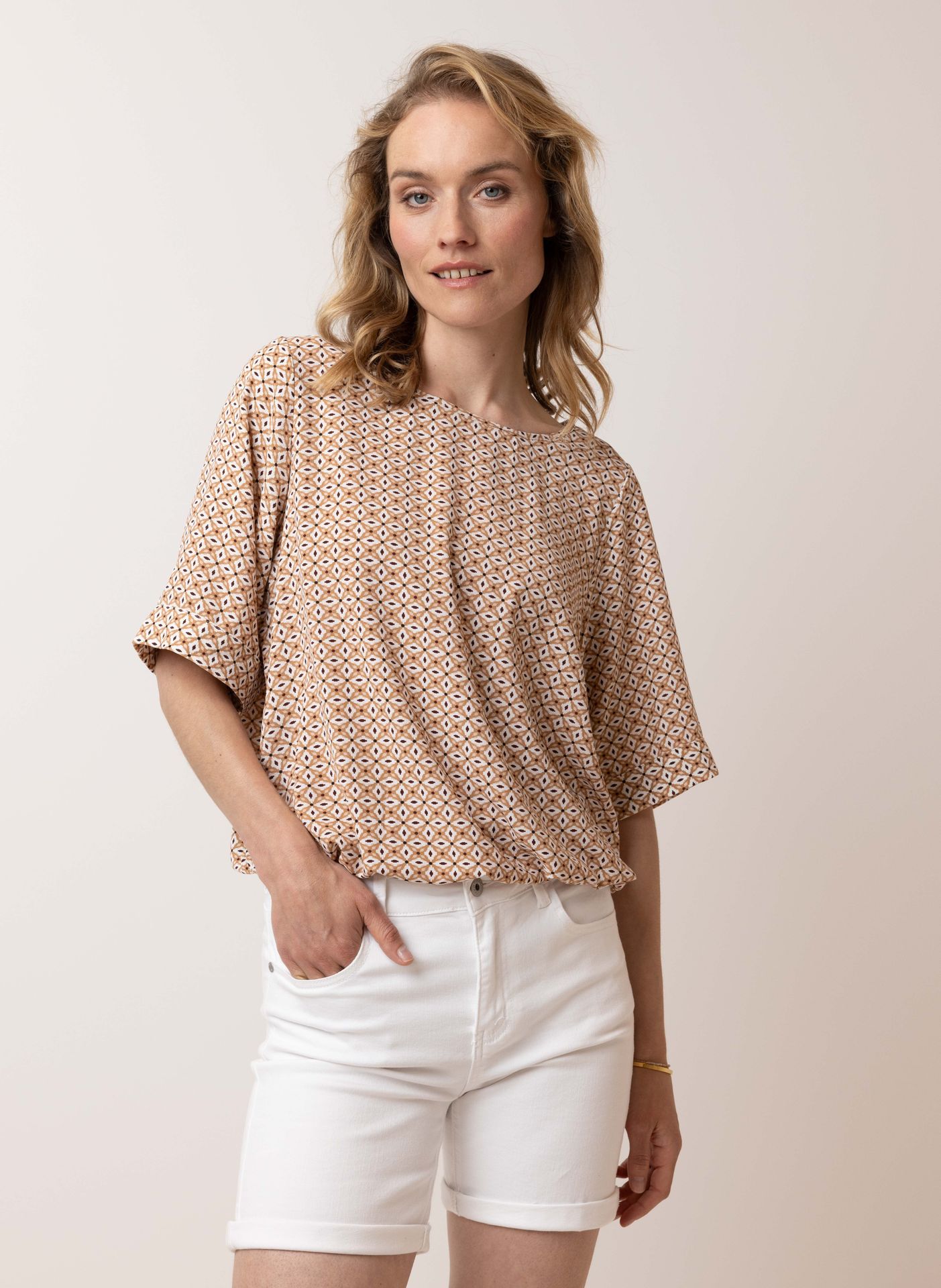 Norah Lichtbruine blouse light brown multicolor 213928-210
